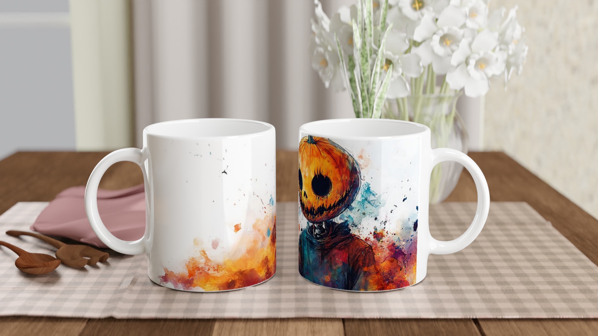 Pumpkin Head Watercolor Mugg – Spöklik Design i Din Favoritfärg 10 26b28fd3-b502-402d-bd21-2cc71f21960d