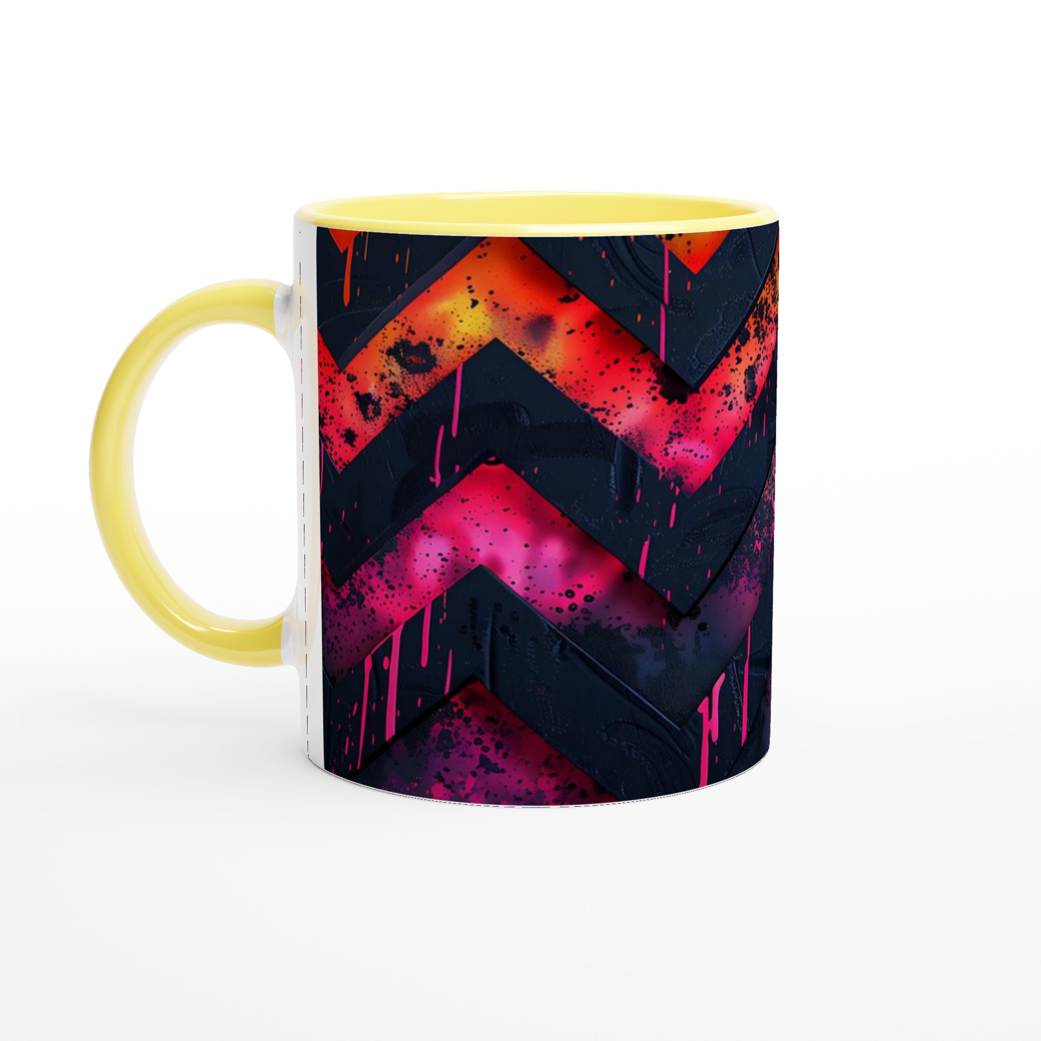 Vit 11oz keramisk mugg med djärva neonmönster – välj bland sju färgstarka keramiska nyanser 4 26beaad4-66c0-4433-aee0-15fae7e03bf7