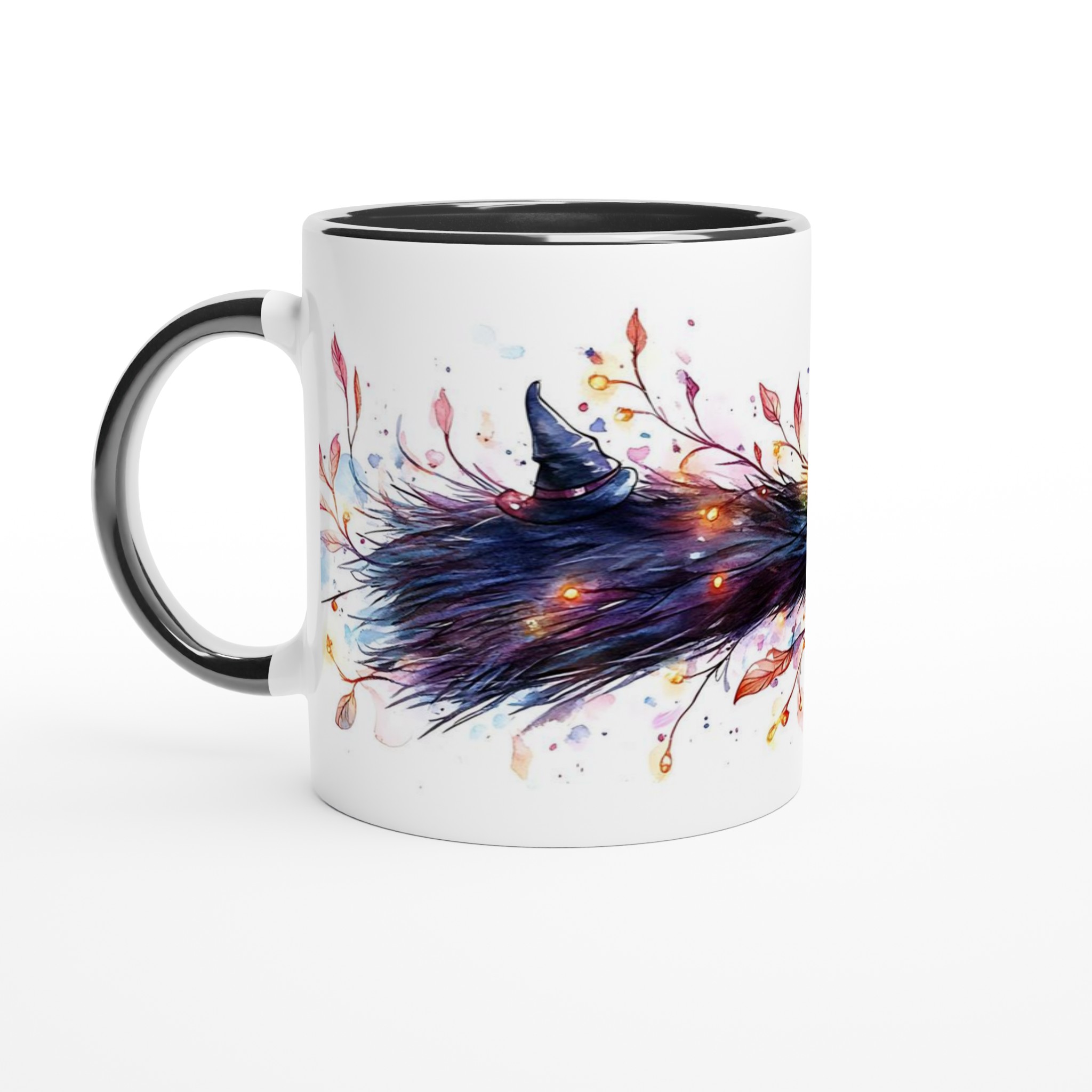 Magisk Häxkvast Mugg - 11oz Keramikmugg med Akvarelldesign & Personliga Färgval 4 272799a3-b74e-460d-9f19-76dae2732269