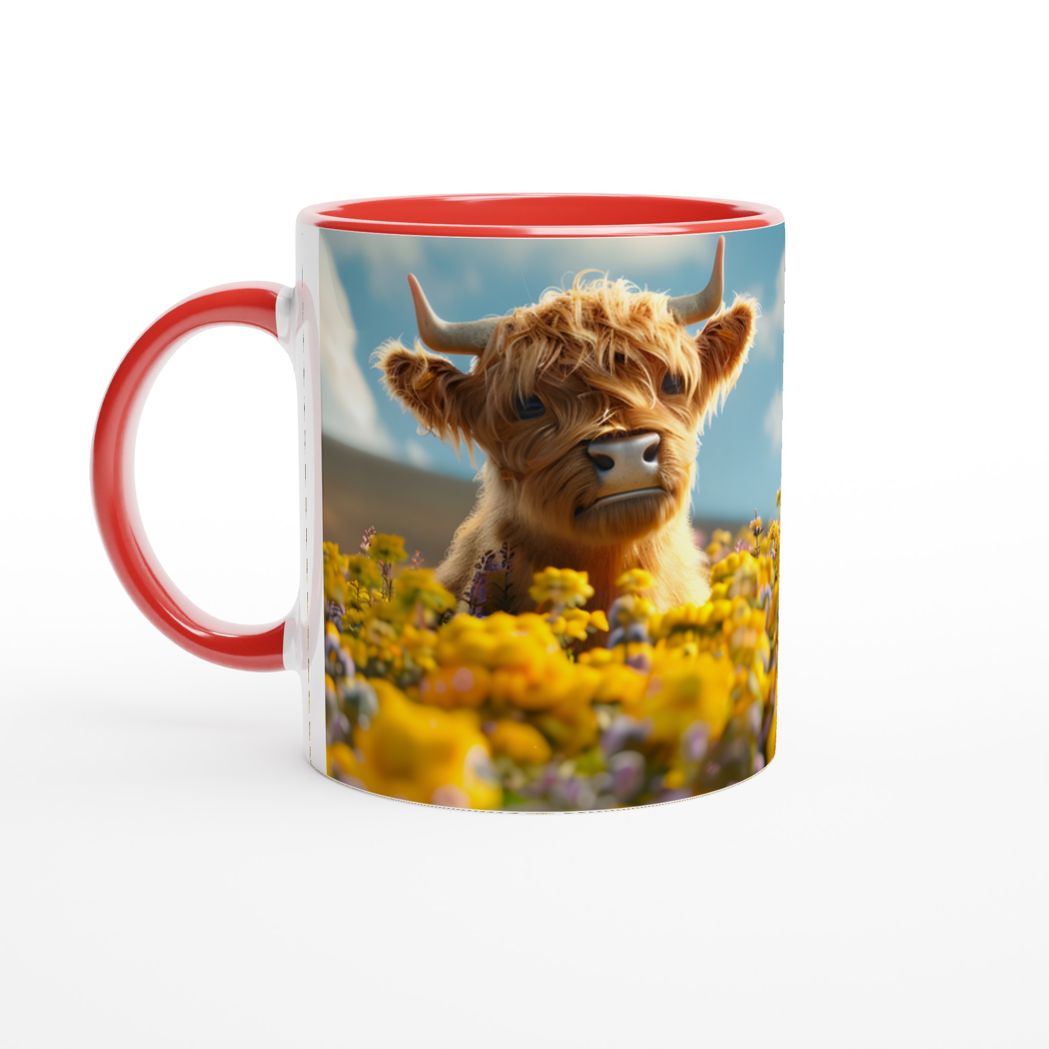 Charmig Highland Ko Mugg – Söt Djurdesign för Kaffeälskare i Åtta Färger, 11oz Keramisk Mugg 5 275c91fd-3a6a-4d8b-a042-690ccc311271