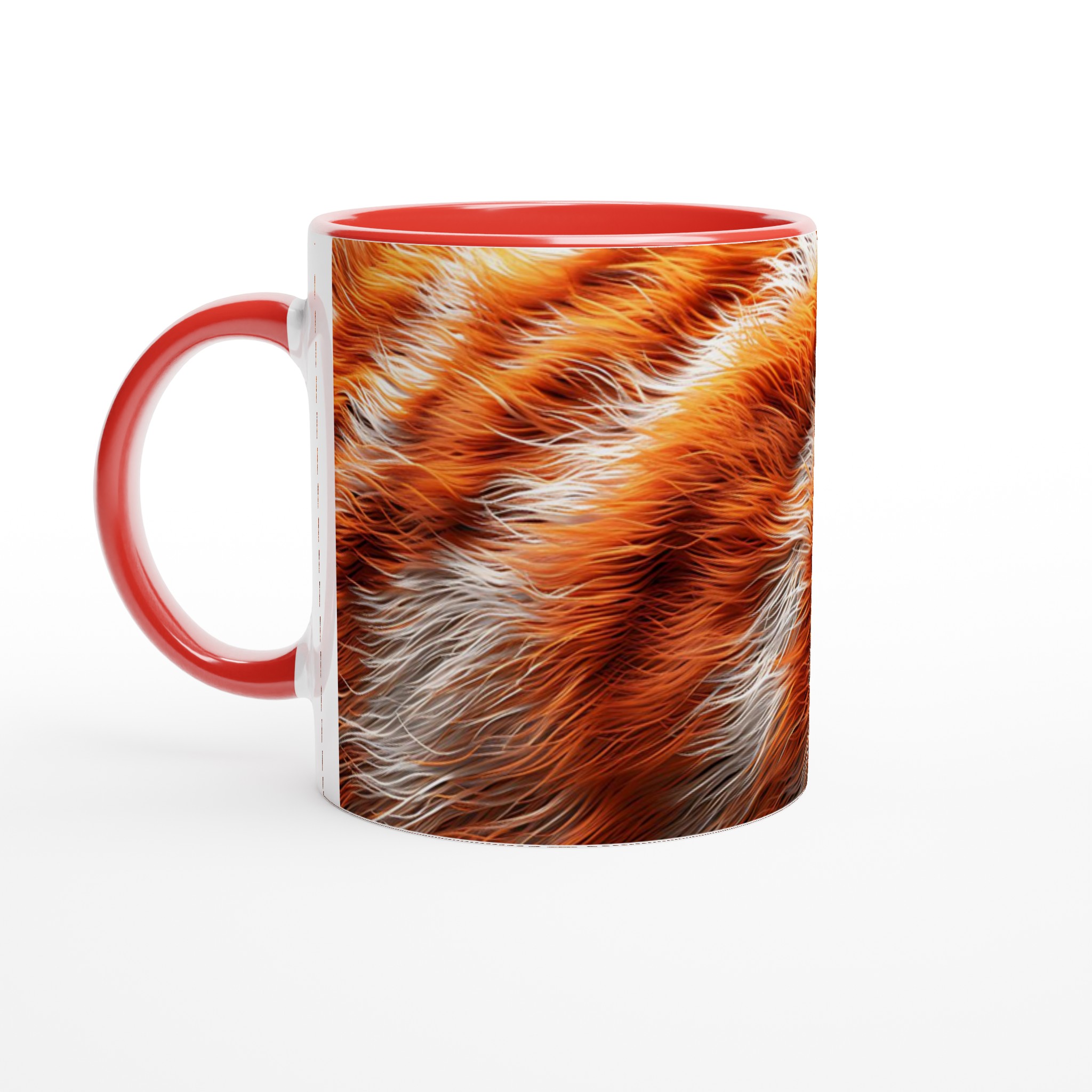 Vit 11oz keramisk mugg med livfullt orangerött och vitt mönster – välj din favoritfärg på keramikmuggen 5 276a91ca-74f5-4282-bdb2-1595cb569ac4