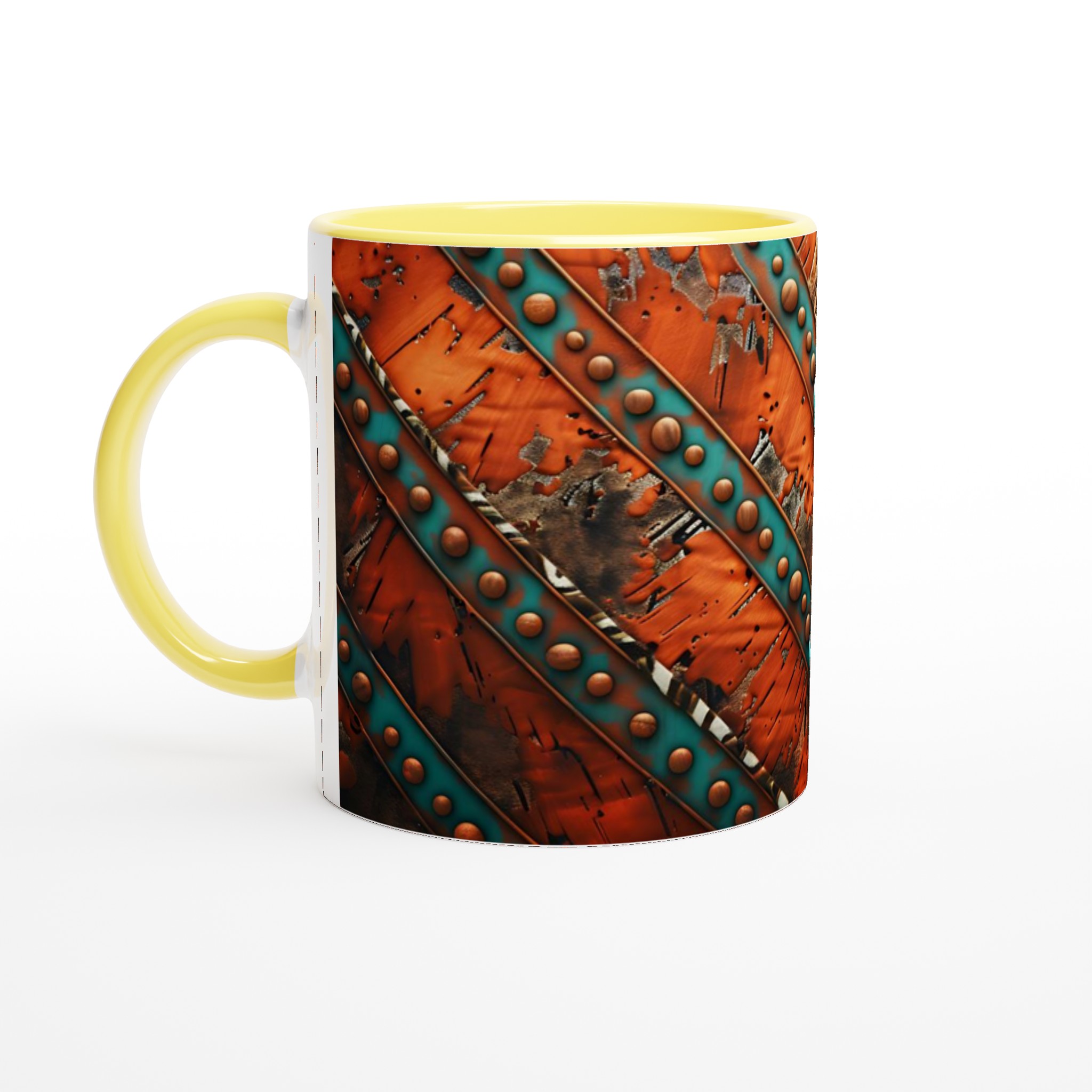 Premium 11oz Keramisk Mugg med Rustik, Konstnärlig Design i Sju Färgstarka Nyanser 3 278d9635-76a6-45b0-ba39-5f2517787b10