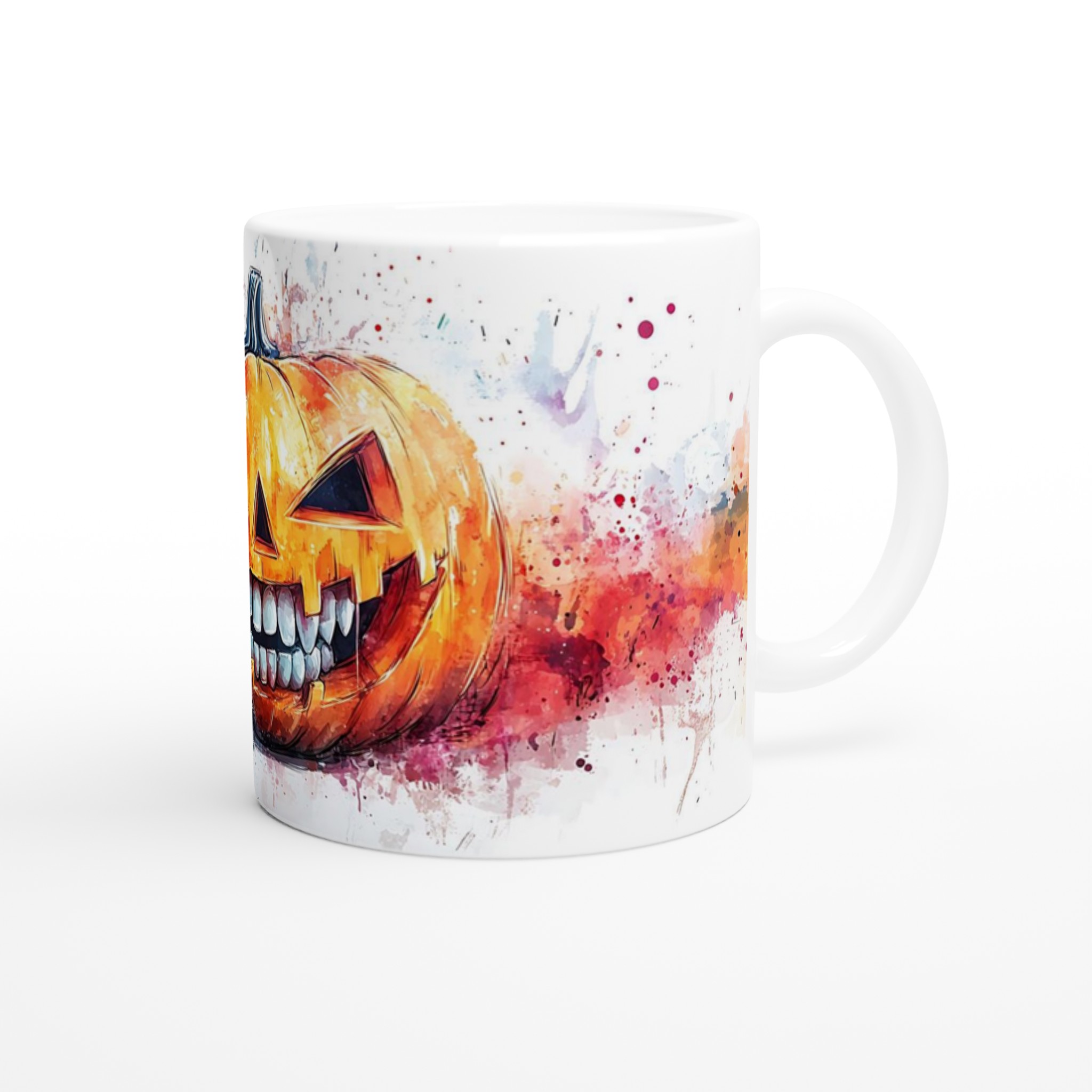 Spooky Watercolor Pumpa Mugg – Levande Halloween Konst Keramikmugg i ditt val av 7 färger 9 27bfc50b-3a55-4436-ba71-6651bb31147c