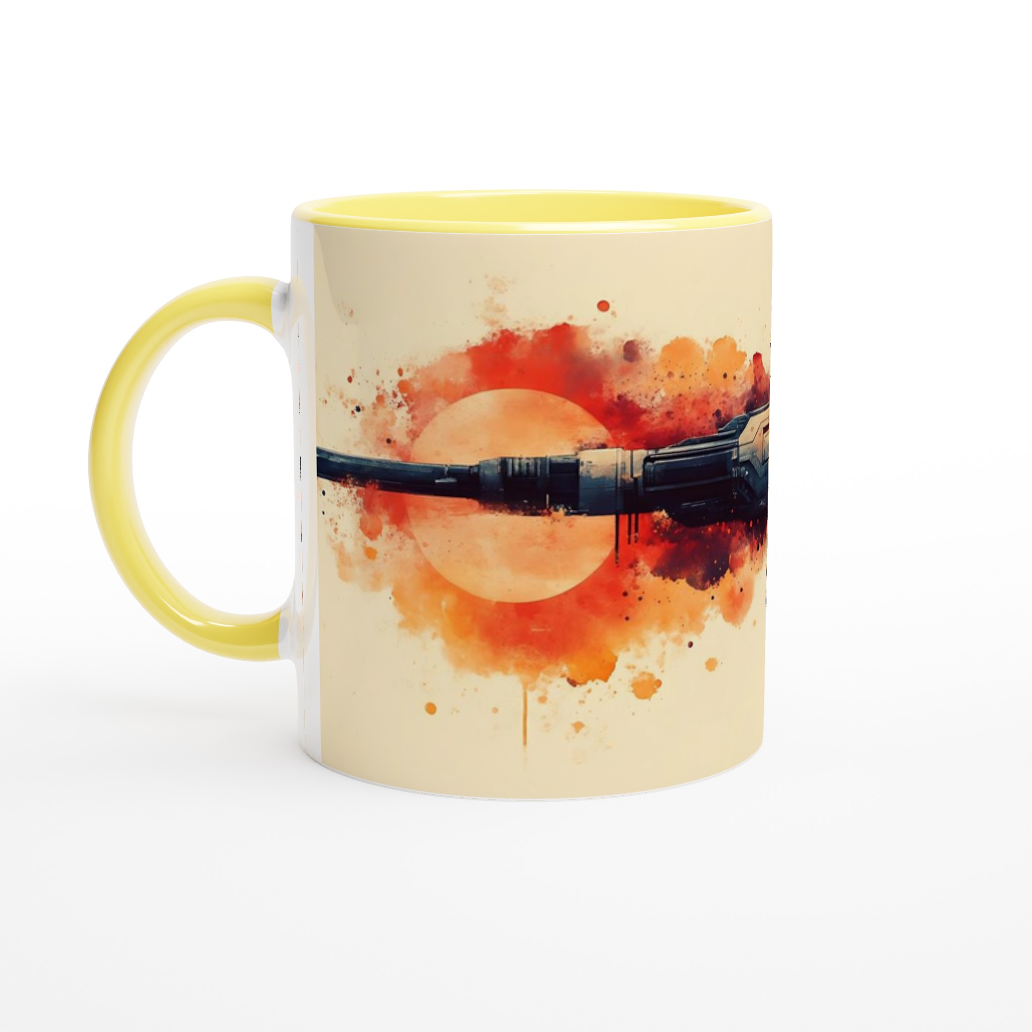 Kosmisk Krigare Keramisk Mugg - Akvarell Sci-Fi Stridsfartyg i 11oz Premium Keramik 3 27cd1c53-8316-4b7c-8cb8-ef2629386aa3