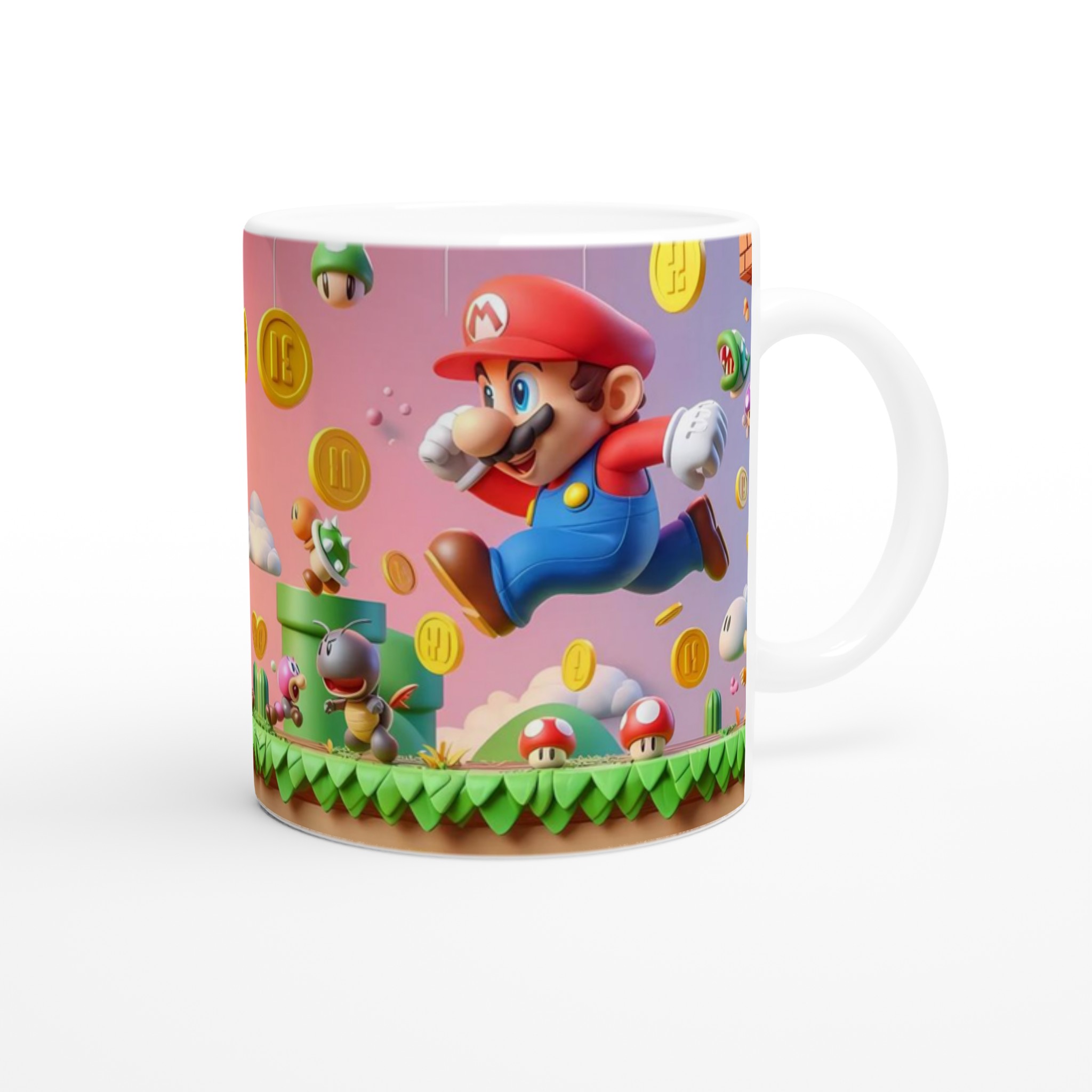 Vit 11oz keramisk mugg med spelinspirerat designval i sju livfulla färger 9 27dd8a77-6980-4f01-9e8c-555e652884ed