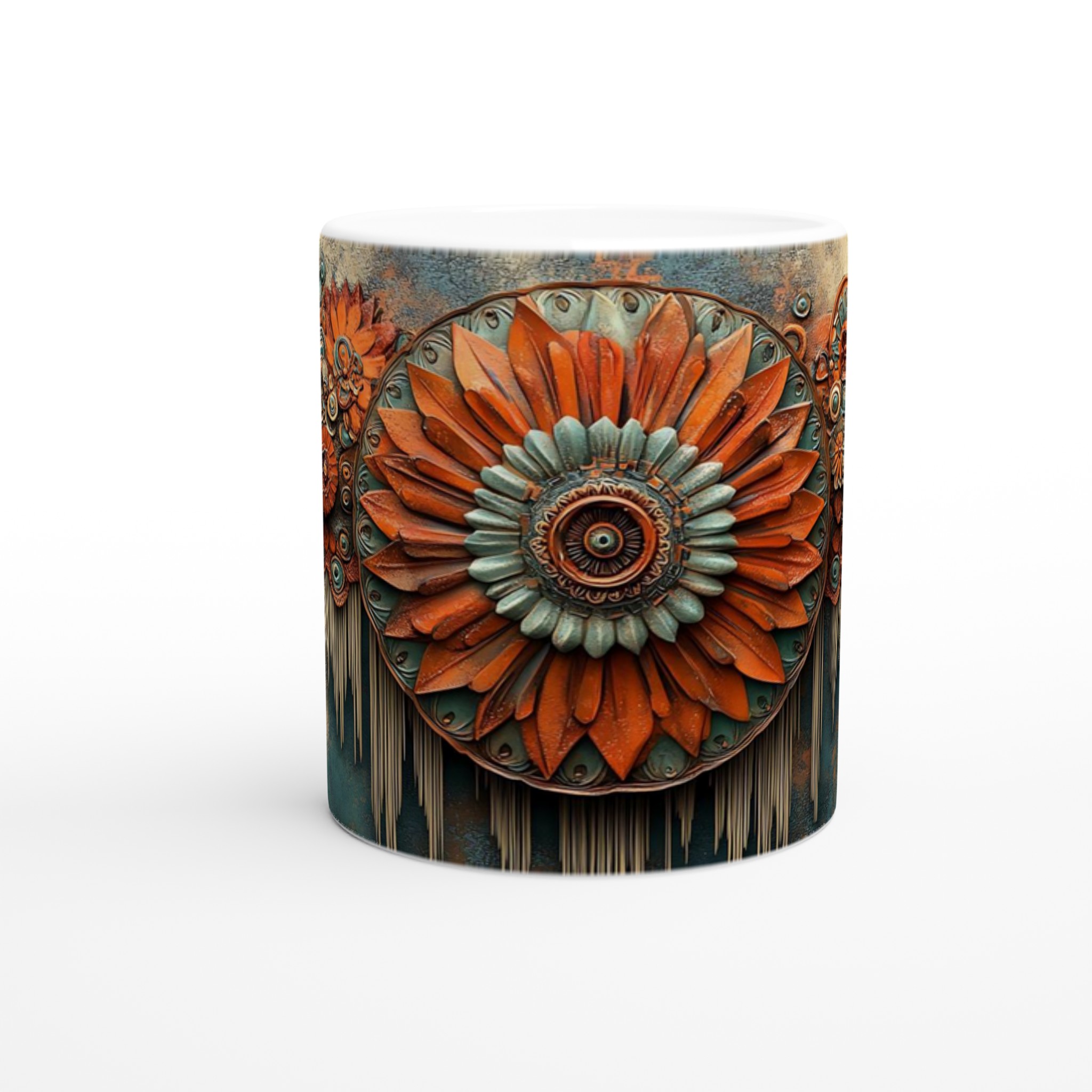 Abstrakt Mandala-inspirerad keramikmugg – Konstnärlig Kopp med Organiska Former och Rustika Toner 8 27dedb64-cc55-43bf-b8d0-769560b72c71