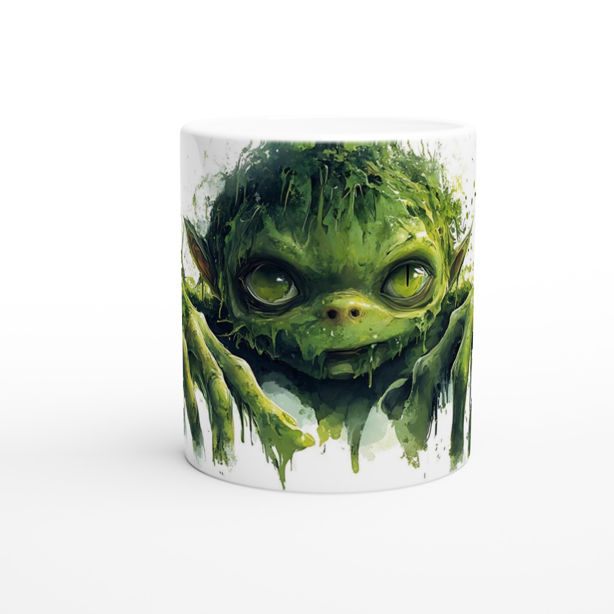 Mysterisk Grön Varelse Mugg - Unik Keramisk Mugg med Akvarell Yoda-inspirerad Design, Välj din färg! 8 27e9ddc4-7fe2-4535-93c6-1416b629c302