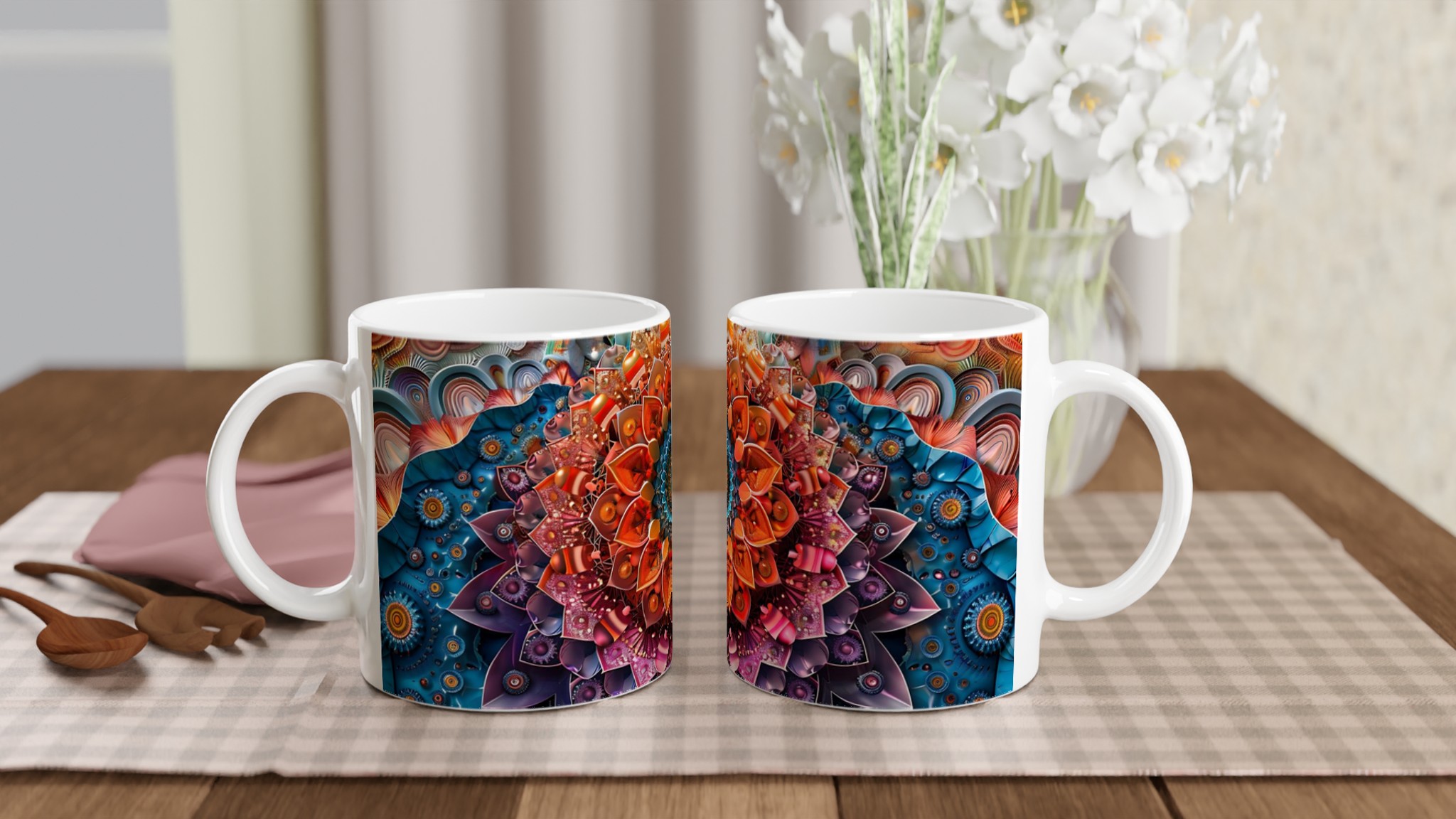 Abstrakt Mandala 11oz Keramisk Mugg – Konstfull Design i Levande Färger för Din Vardag 11 27f8bc3c-5719-4049-9ccc-ac024a0c9435