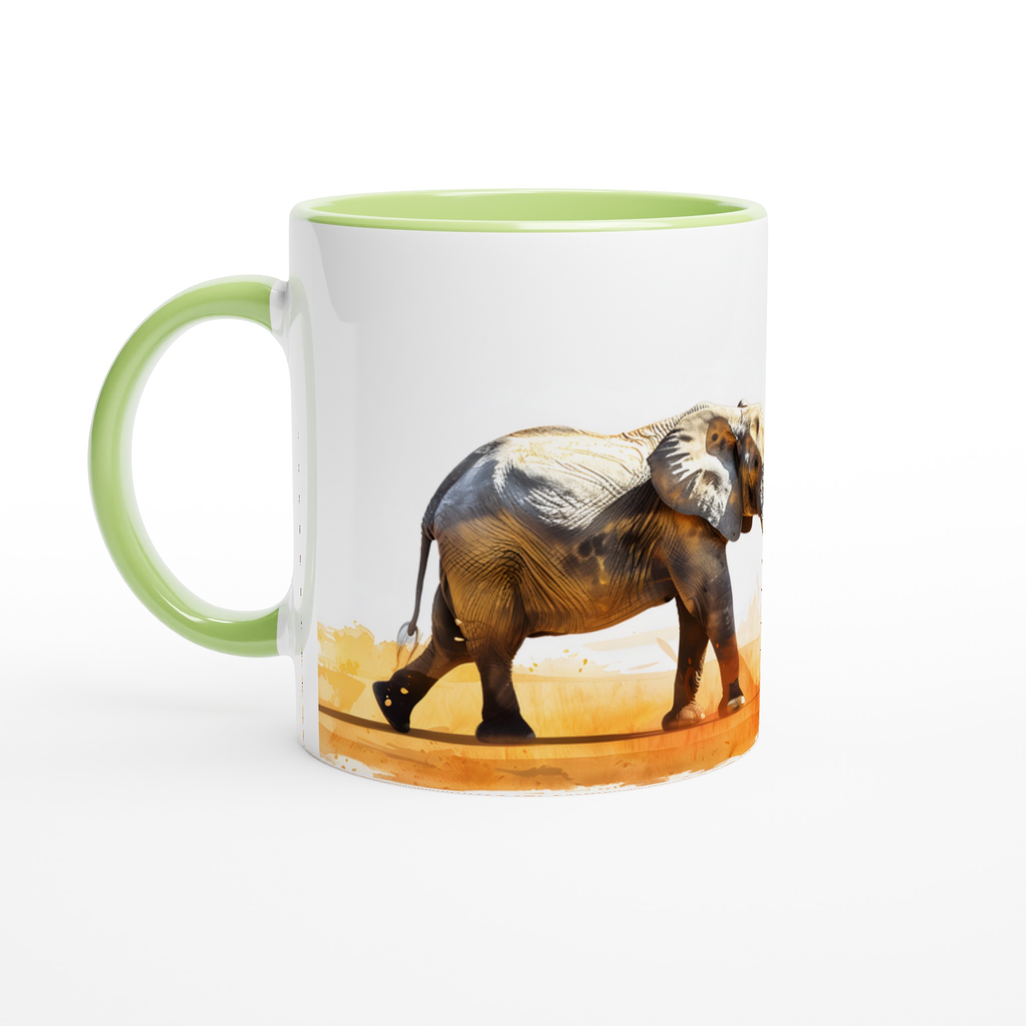 Mugg "Safari Elegans": Akvarellinspirerad Elefant i Livfull Orange – 11 oz Keramikmugg 7 28020c1a-065b-45a8-ac0b-4802319b55b1