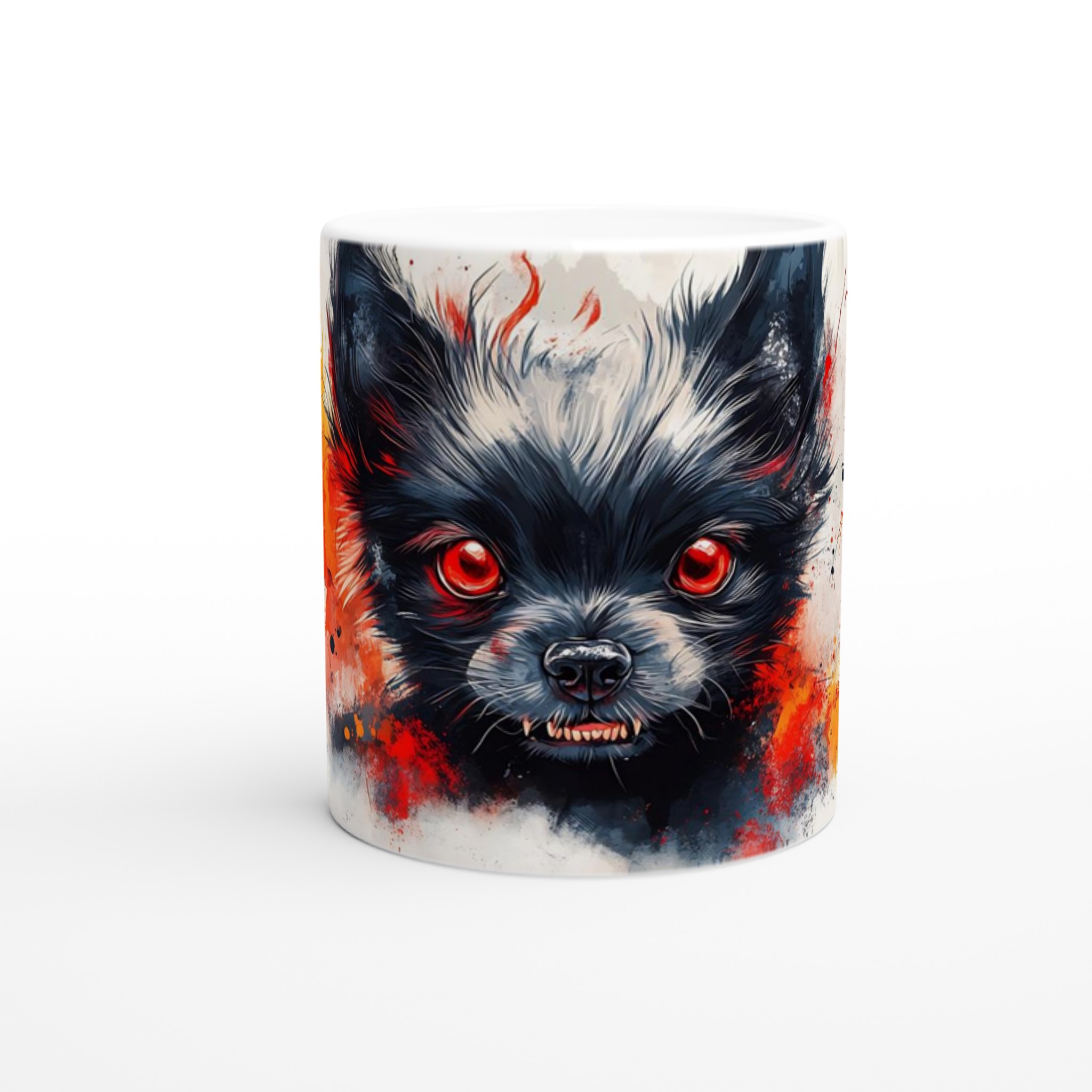 Mystisk Svart Chihuahua Mugg – Unik Design med Blodröda Ögon och Fladdermusmotiv 8 280b6182-919e-4b50-bf89-9eb07a2e2861