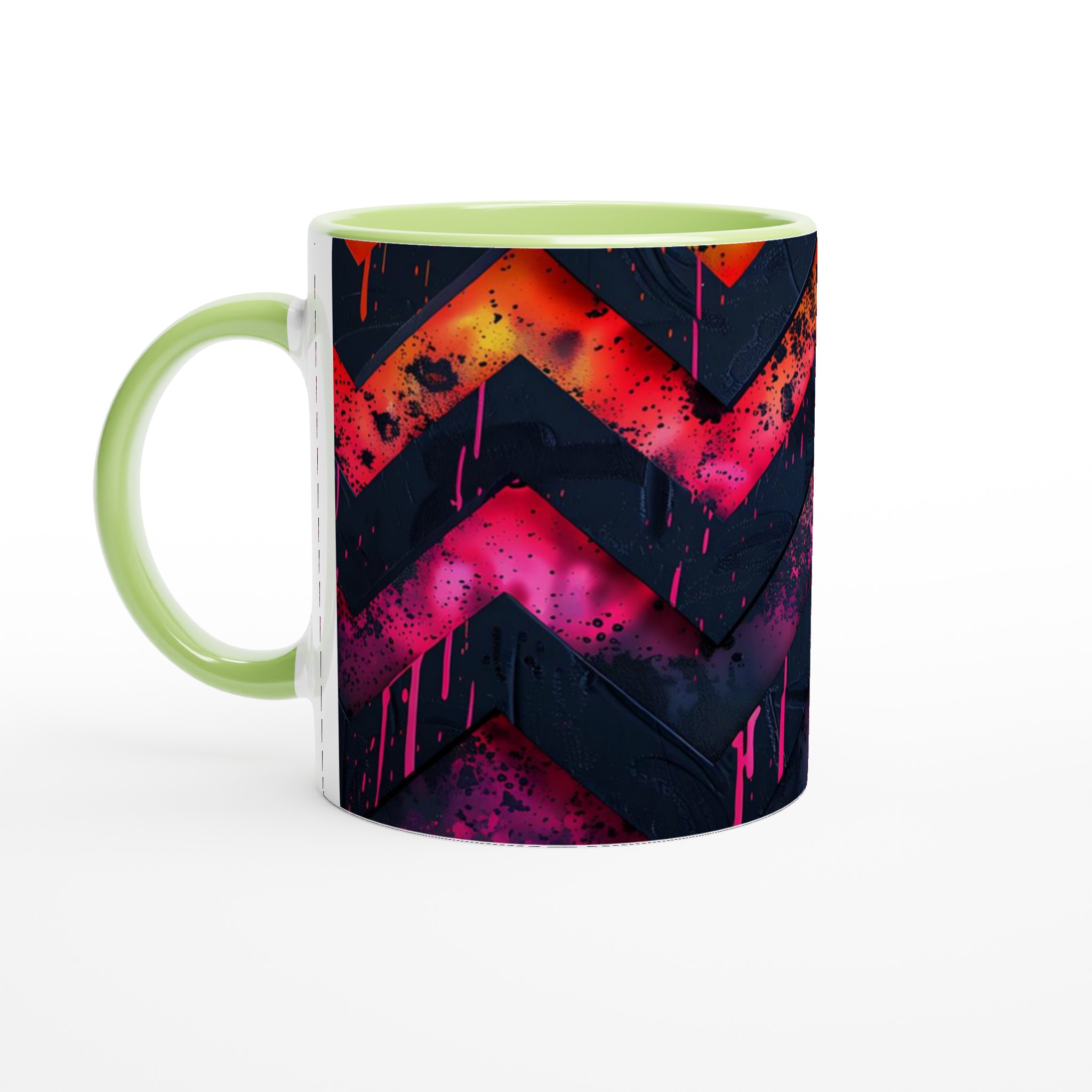 Vit 11oz keramisk mugg med djärva neonmönster – välj bland sju färgstarka keramiska nyanser 8 28160742-3b14-4ae1-a232-58f4bb219644