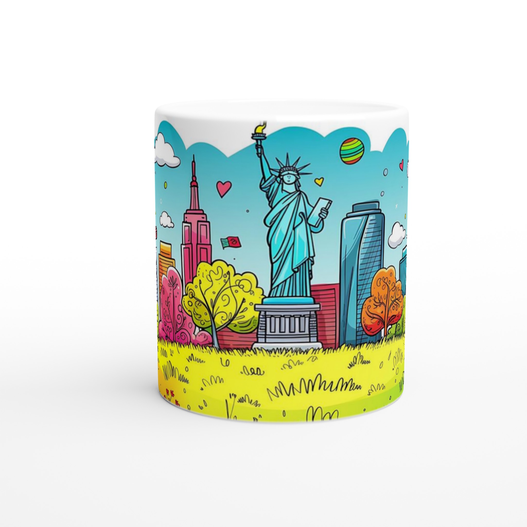 Färgsprakande Stadsillustration Mugg - New York Inspirerad Keramikmugg i 7 Livfulla Färger 8 281a1b3b-7015-41ce-9b8a-37c7619016ff