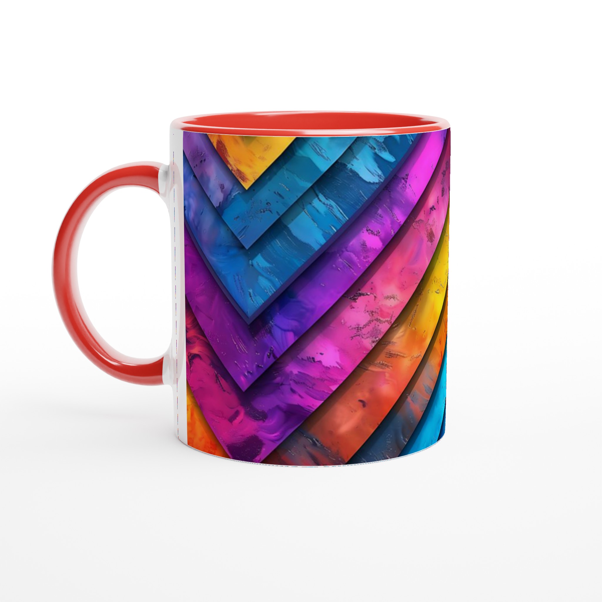 Abstrakt Målad Keramikmugg - 11oz, Välj mellan 7 levande färger 5 28290df4-9318-4b4c-bd28-f5574e2aa5ab