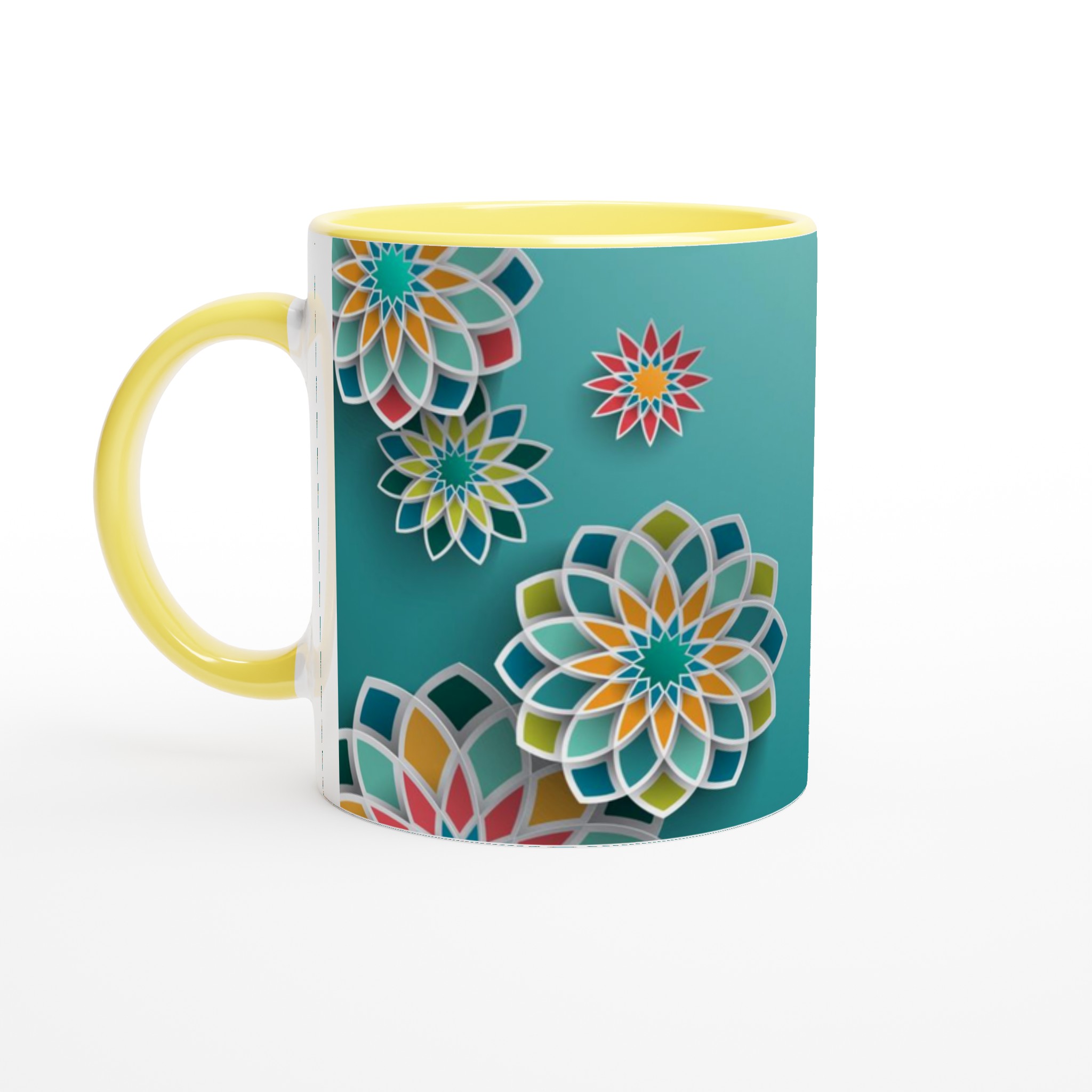 Vit 11oz keramisk mugg med färgstark mönsterdesign i valfri nyans 3 28503e6a-97cf-4ff5-a76e-1b99d2dbd94c