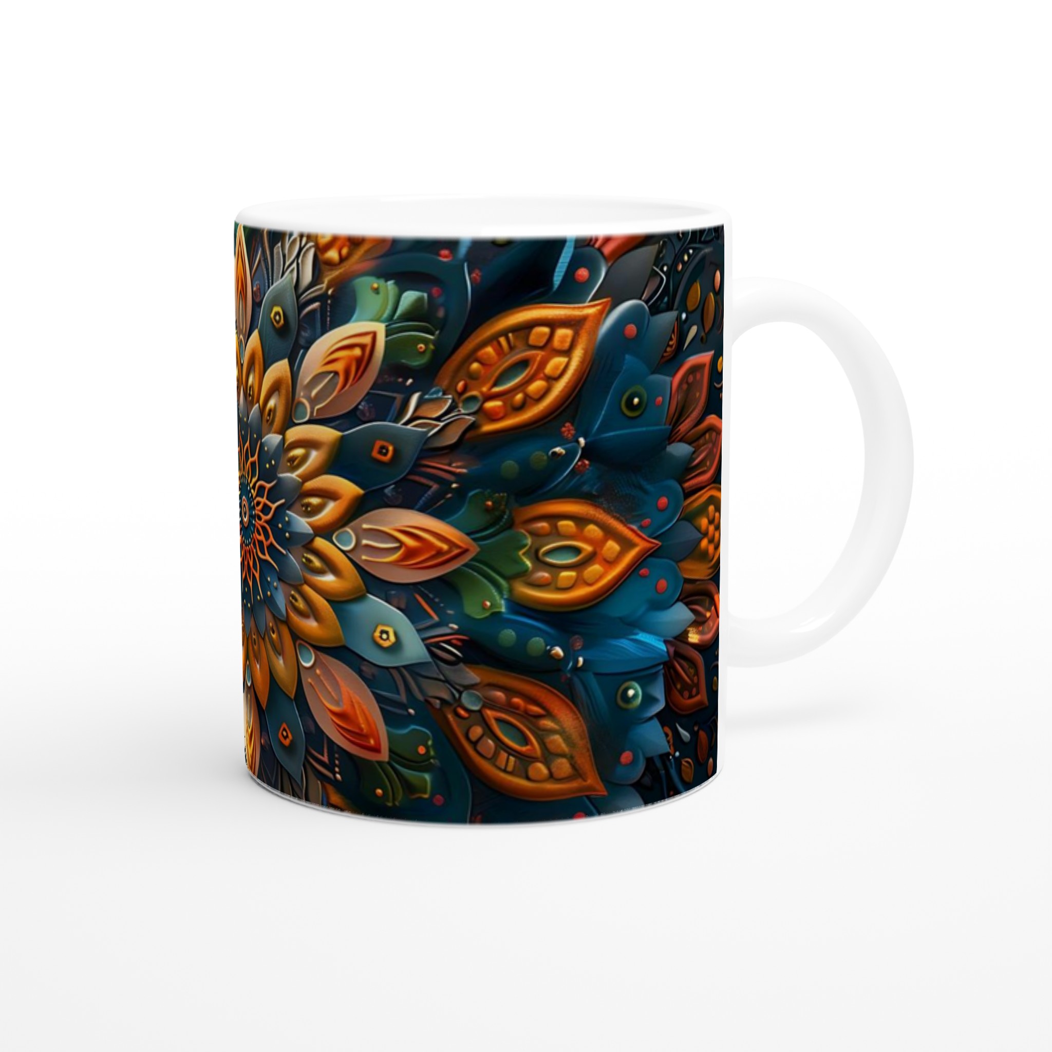 Abstrakt Mandala 11oz Keramisk Mugg - Levande Konsttryck för Kaffeälskare 9 285820b2-b663-4eb7-b98b-441009bd5730