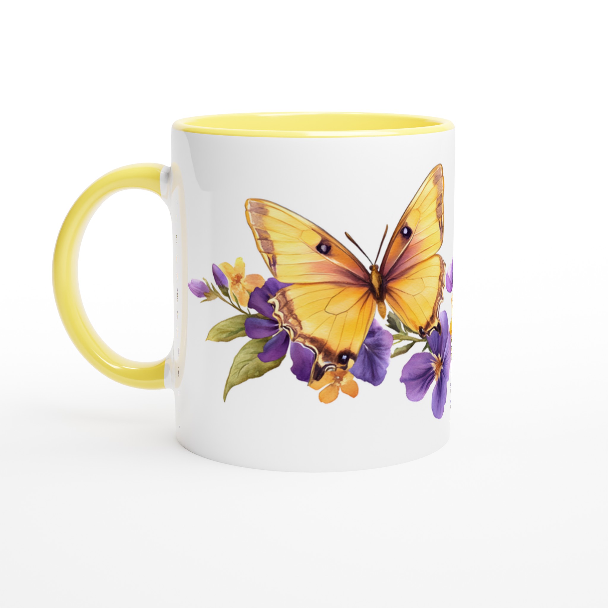 Fjärilsdröm Keramisk Mugg - Vårig Design i Gult & Lila, 11 oz 3 2866e119-c7f9-439d-8d2b-e6ad030492f5