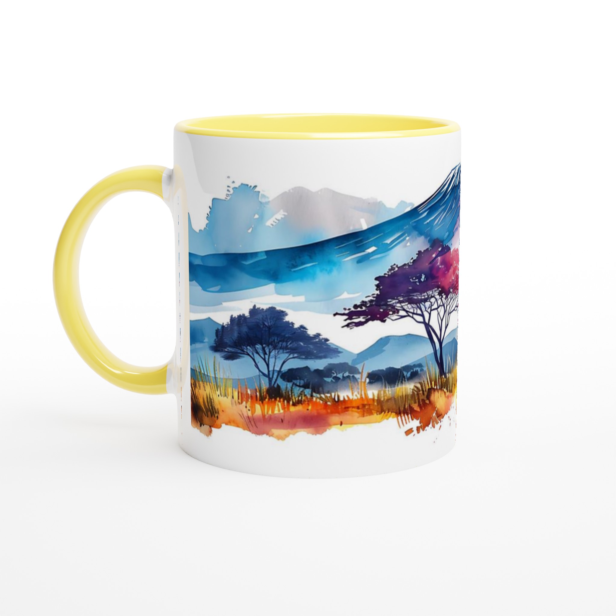 Mug med Akvarell Kilimanjaro Solnedgång – 11oz Keramikmugg i Sju Färger 3 286b26dc-ff83-4f22-99b2-a6880482c49a