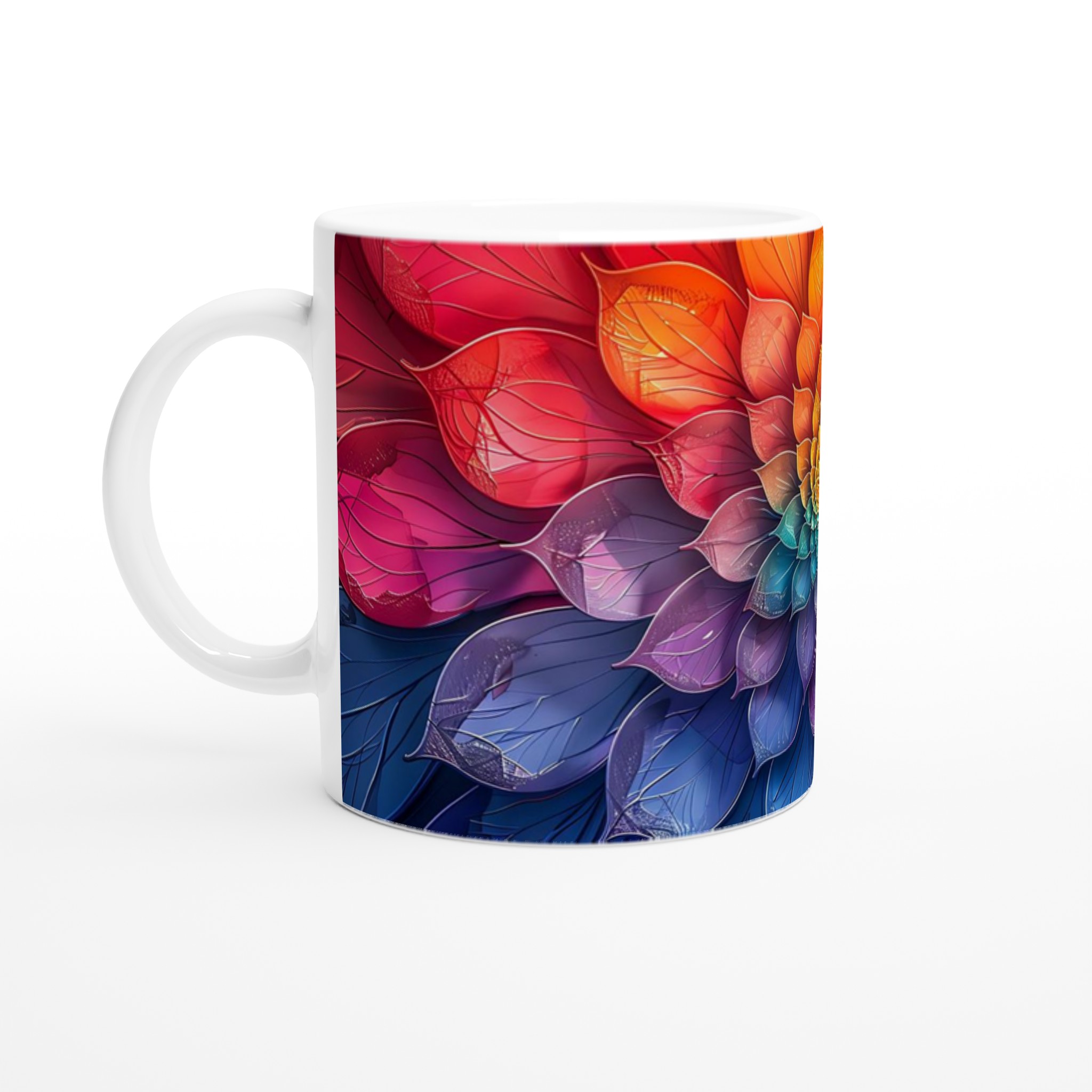Färgsprakande Blommönster Mugg – 11oz Keramikmugg i ditt val av 7 livfulla färger 1 2886c69c-07ce-439c-8a76-da676ef13cc2