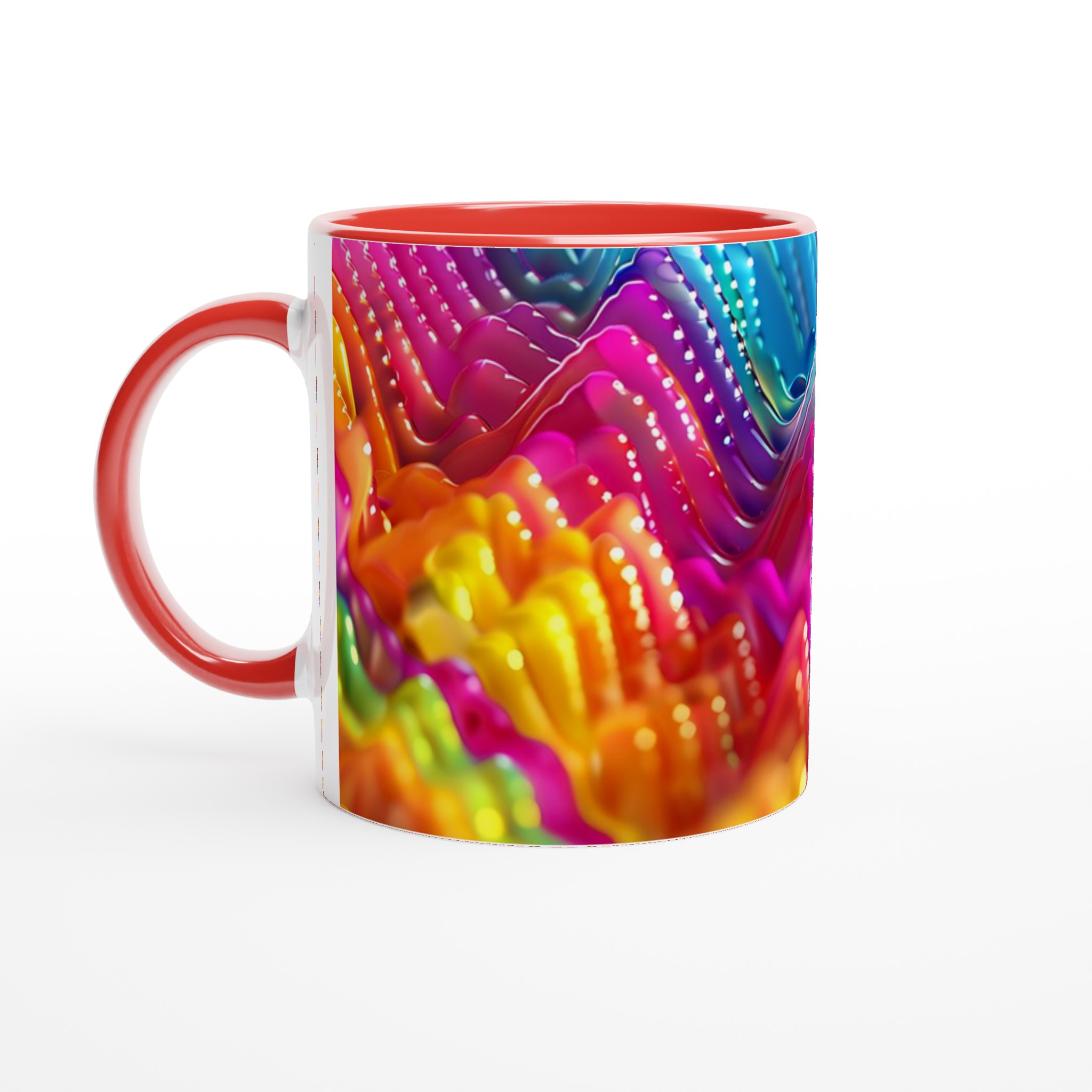 Abstrakt Vågmotiv 11oz Keramisk Mugg – Färgglad Design för Ditt Val 5 28f668df-aadd-455c-927f-803df385091c