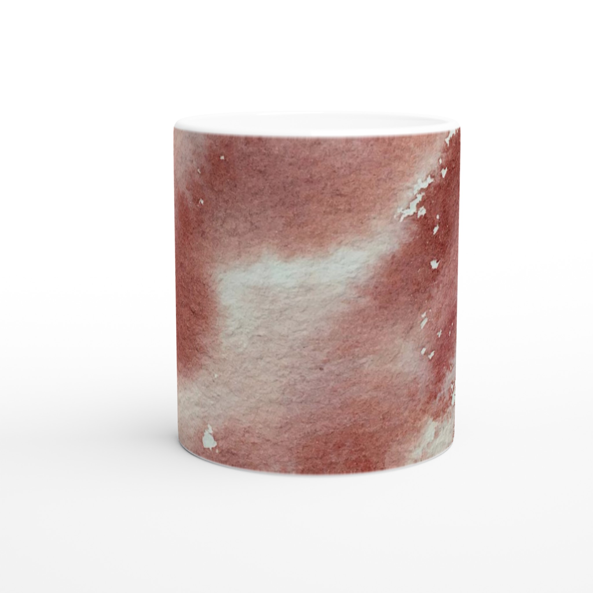 Vit 11oz keramisk mugg med konstnärlig akvarelldesign i mjuka jordtoner 8 292f8b65-1dda-4cbb-badf-379adbd5d714
