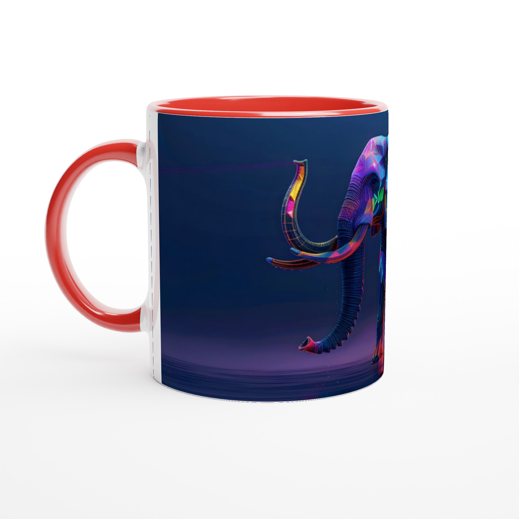 Neon Elefant Keramisk Mugg – Konstnärlig 11oz Kaffekopp i Flera Färger 5 293759de-1d7b-465c-888a-45d21181d6f1