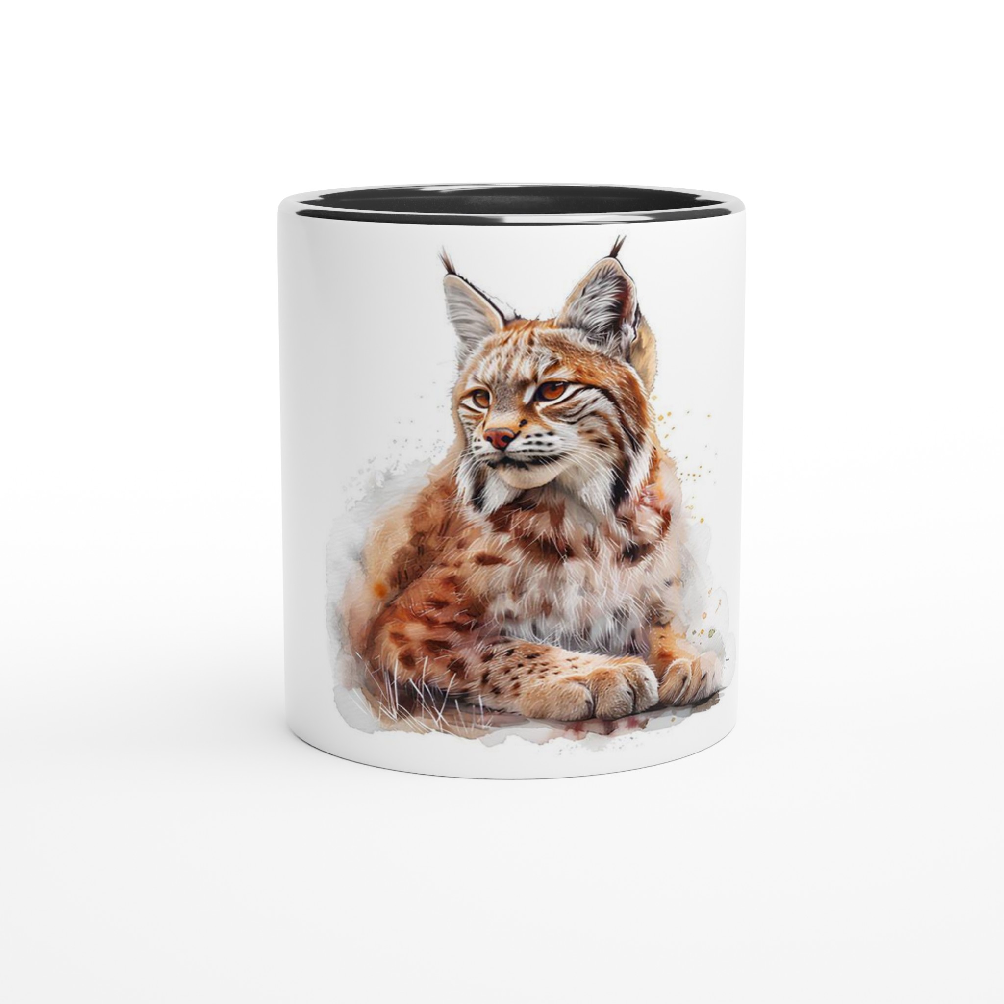 Vacker Lodjur Akvarell 11oz Keramisk Mugg – Färgad insida för din stil 6 29381abf-89a7-4aaa-871c-9261fb373ac8