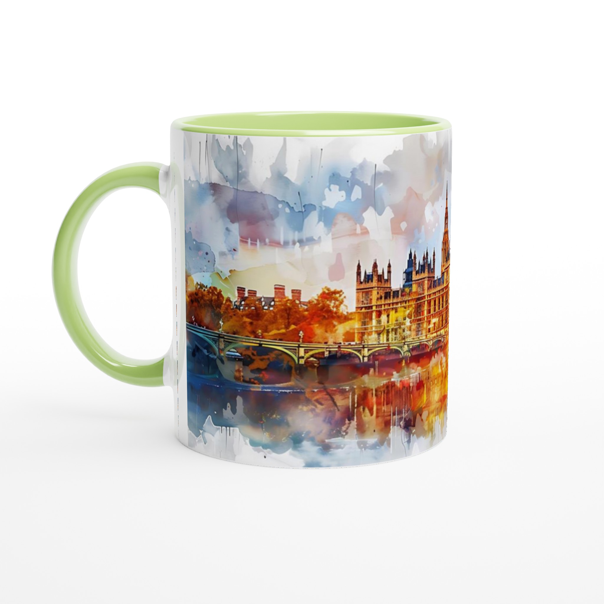 London Watercolor Skyline Mugg – Konstnärlig Vit Keramikmugg 11oz 7 293a0042-ad28-454e-8341-656a1e0a0273