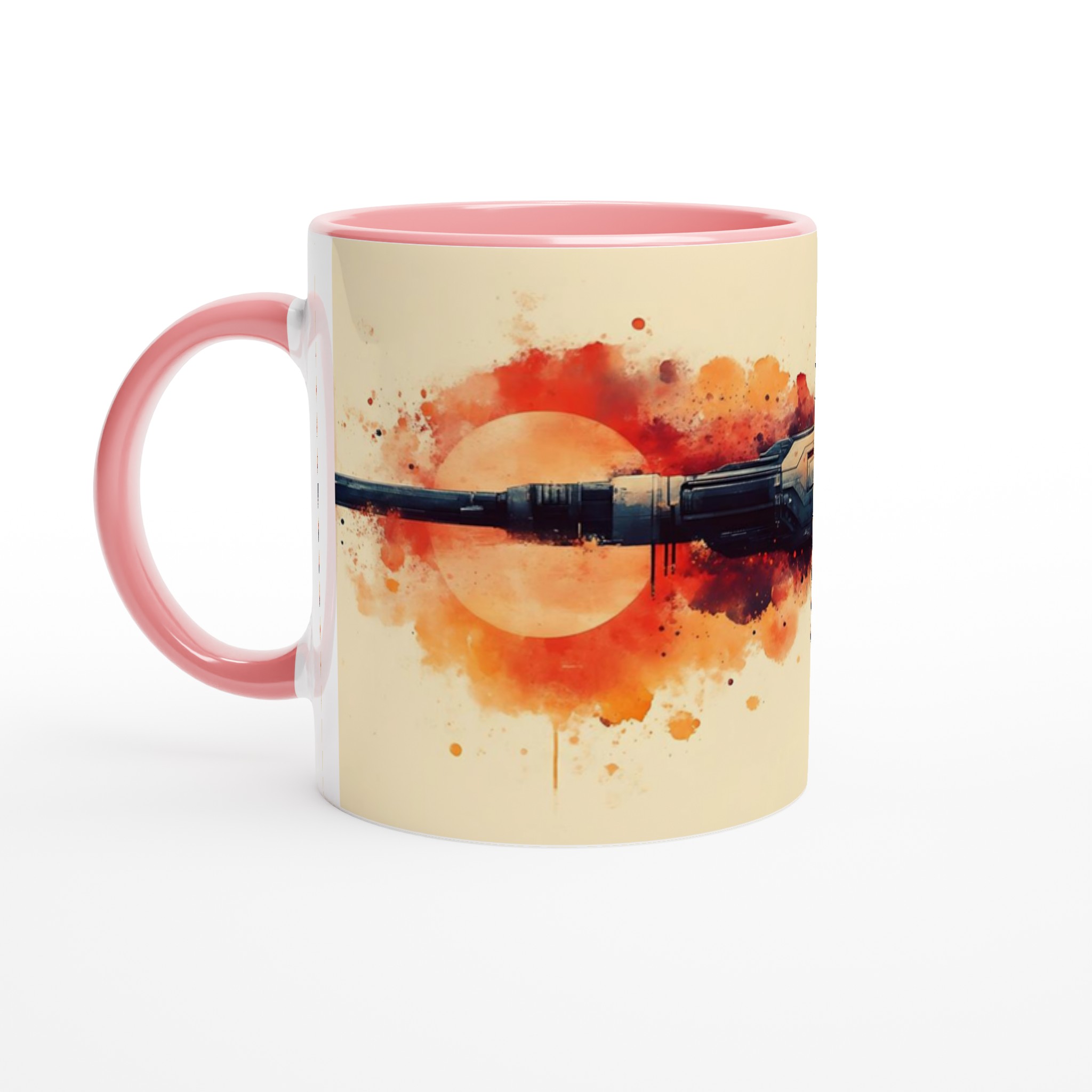 Kosmisk Krigare Keramisk Mugg - Akvarell Sci-Fi Stridsfartyg i 11oz Premium Keramik 6 29ae0900-571e-4d1f-8858-a2a396e0df9b