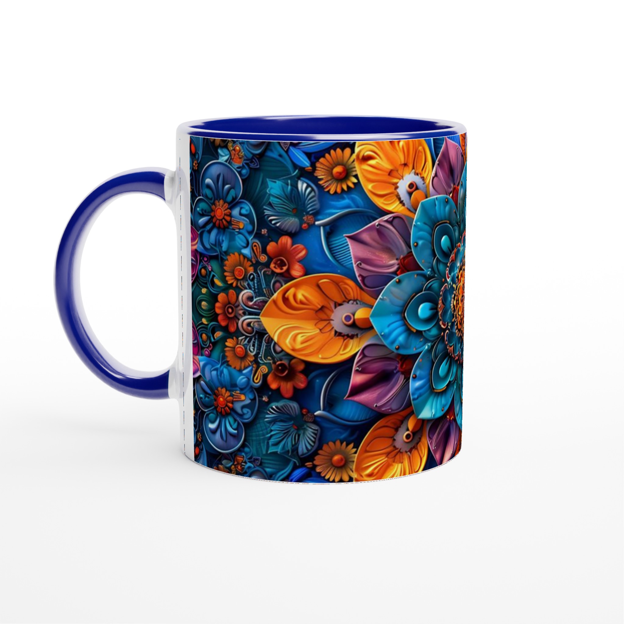 Mångfärgad Floral Mandala 11oz Keramikmugg - Lyxig Design för Din Favoritdryck 2 2a0b6454-806b-4c51-b734-44b476d4a439