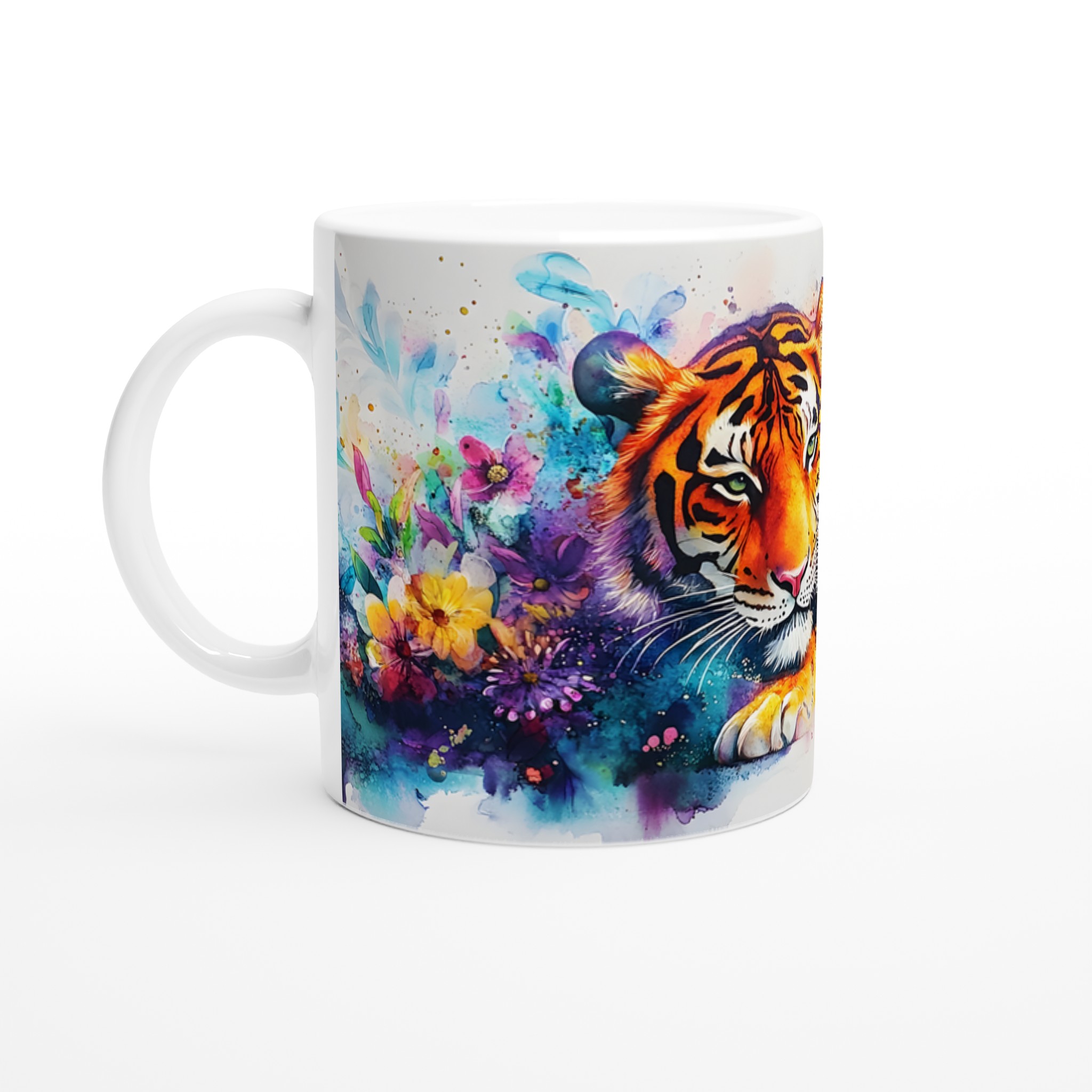 Mångfärgad Akvarell Tiger Mugg – Vibrerande Konst för Din Kaffestund, Välj Din Favoritfärg! 1 2a12cc79-30df-4220-a996-f9a63d0c3113