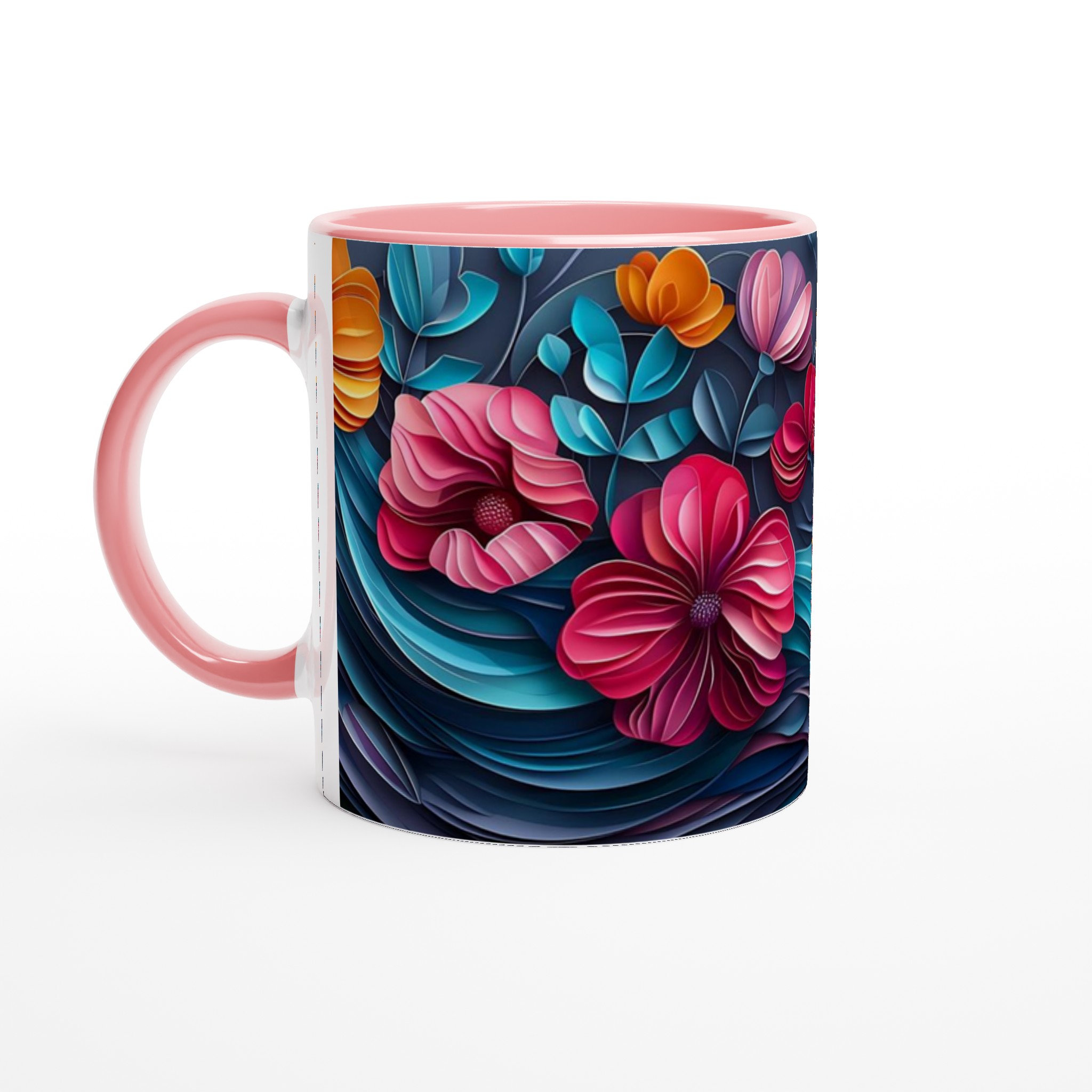 Konstfull 11oz Keramisk Mugg: Levande 3D-blommor i Färgstarka Nyanser – Välj Din Favoritfärg! 6 2a34d700-20bf-42a0-a780-a3bb3c1bdae8