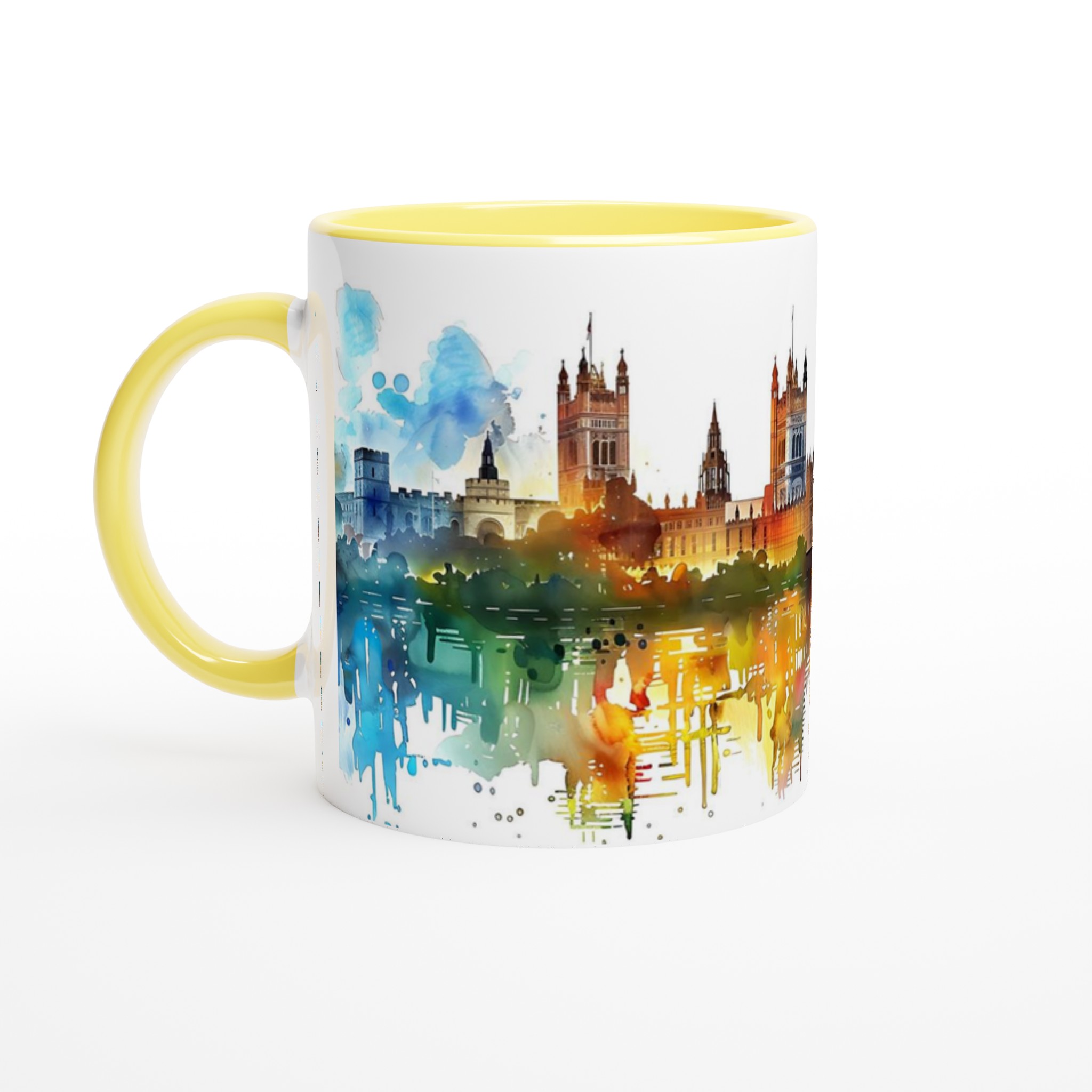 London Watercolor Skyline Mugg – Konstnärlig Siluett i Glada Färger, 11 oz 3 2a4b060a-5034-4d20-a611-13a8eb9db779