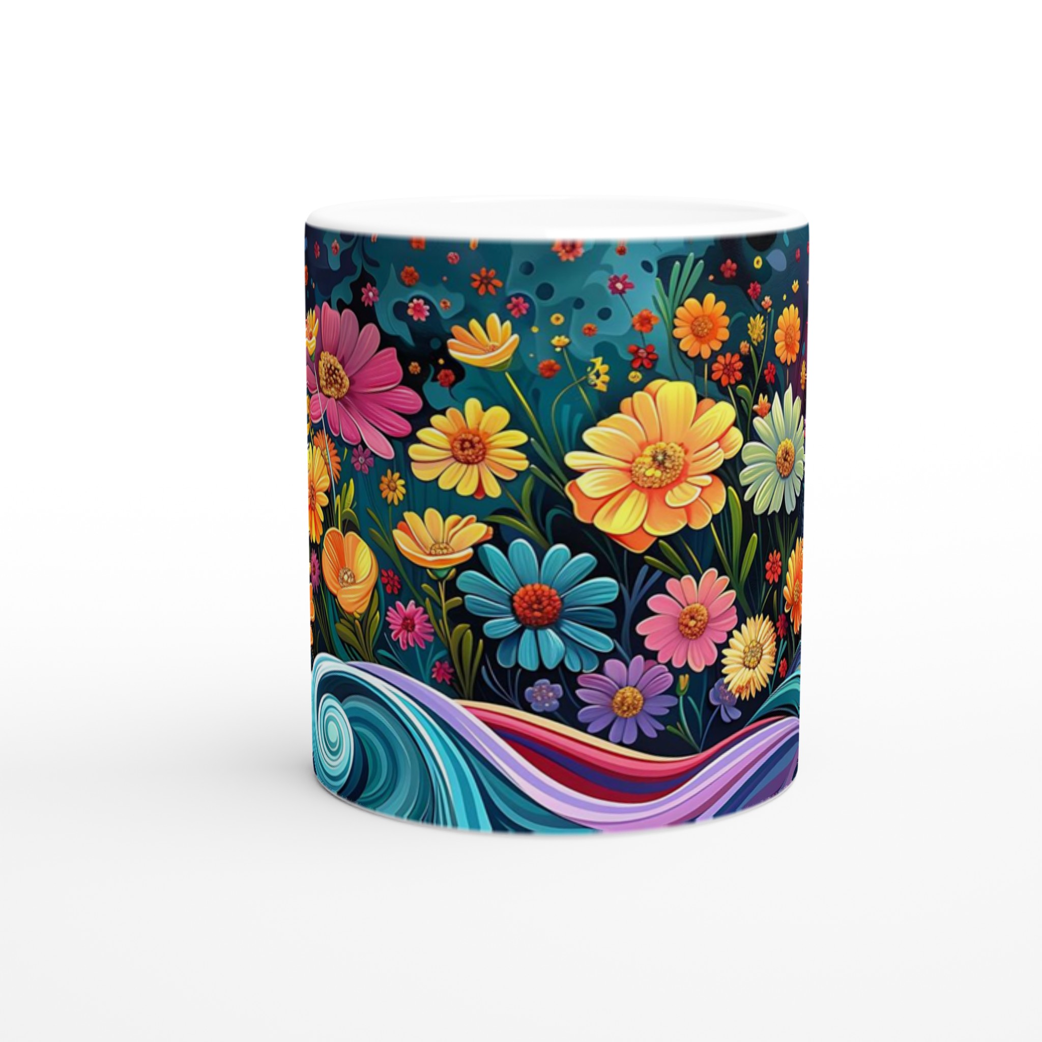 Blomstrande Fält Keramikmugg - 11oz färgglad kaffekopp för en konstnärlig start på dagen 8 2a58a786-e879-49e0-9ff5-2a9244e7a407