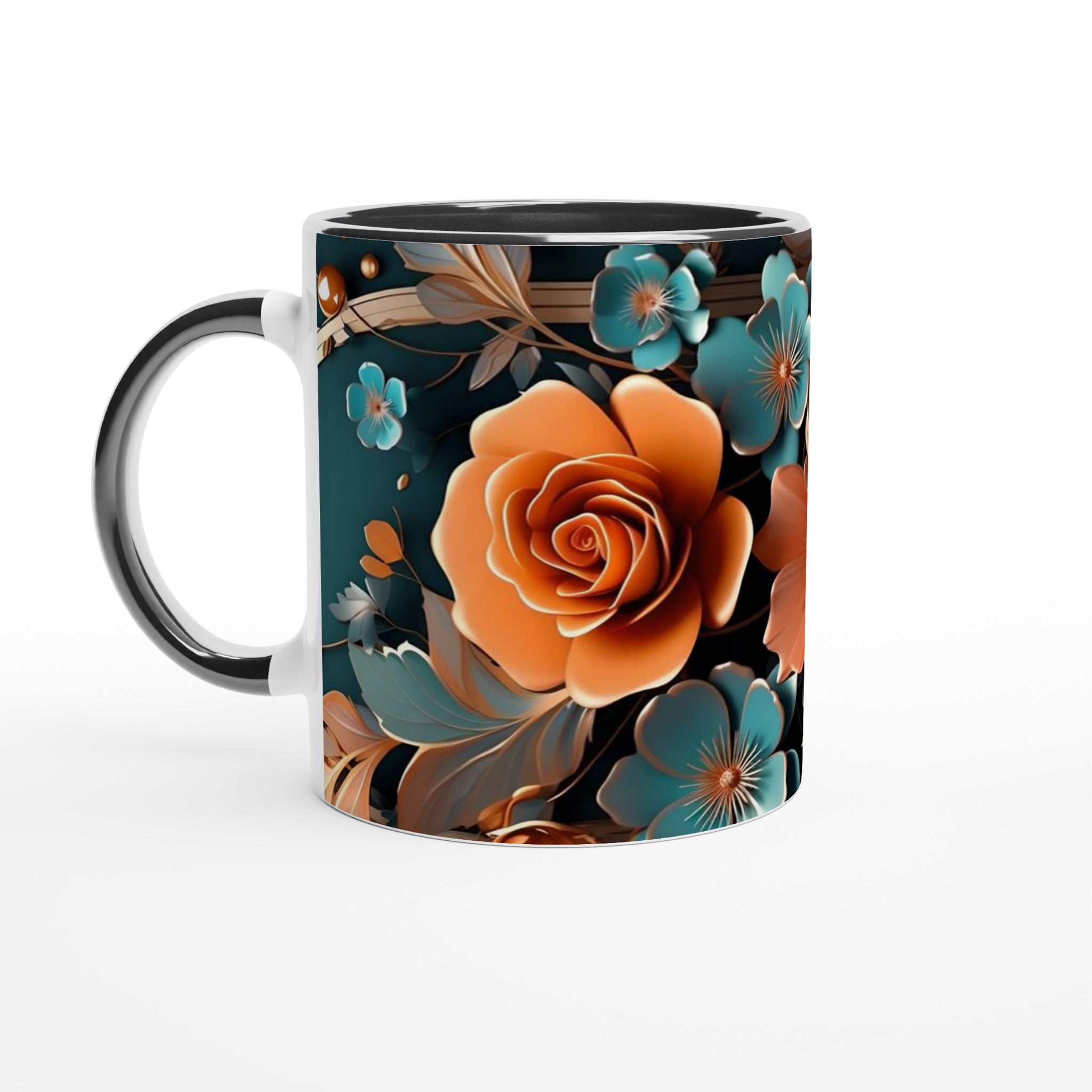 Elegant Floral Ceramic Mug – 11oz in Your Choice of Vibrant Colors 4 2a904dab-c3f1-4529-9203-60286509512d