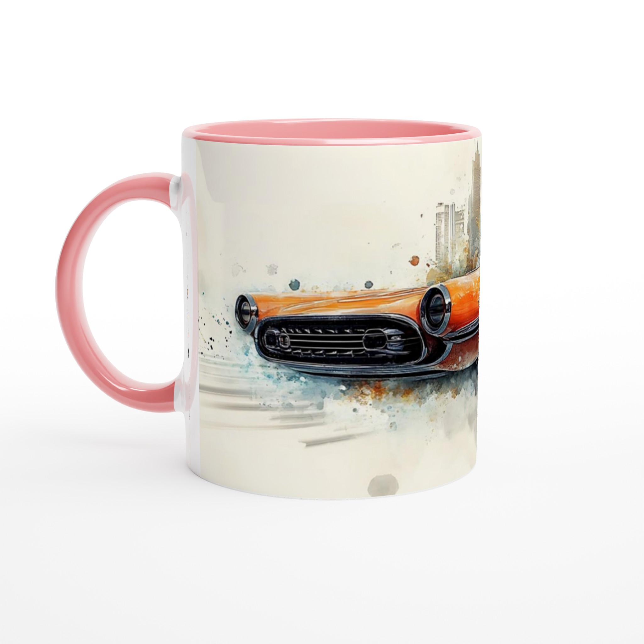 Retro Road Trip: Vibrant Watercolor Classic Car Mugg - 11oz Keramisk Kaffemugg i ditt val av 7 färger 6 2ac2e0f0-fd6b-401b-9dc7-3837ed3f350d