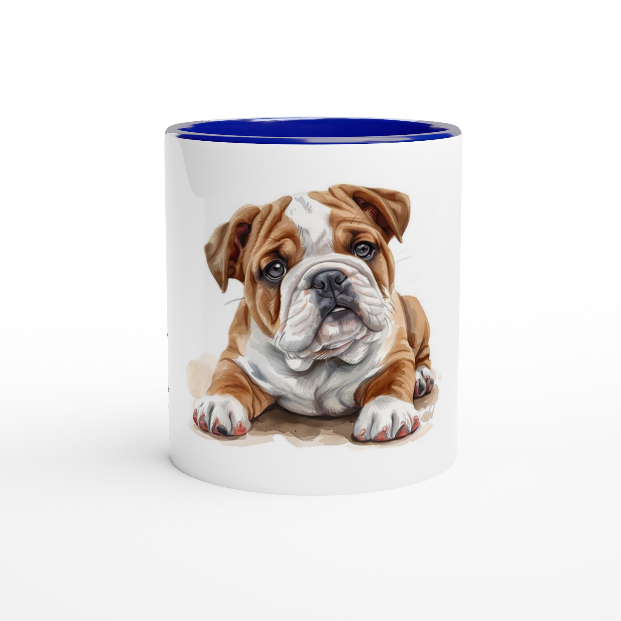 Kärleksfull Bulldog Valp Akvarell Mugg - 11oz Keramisk Kaffekopp i ditt val av sex levande färger 5 2aff05c8-974e-4025-8b75-cb6c5c0bdf95