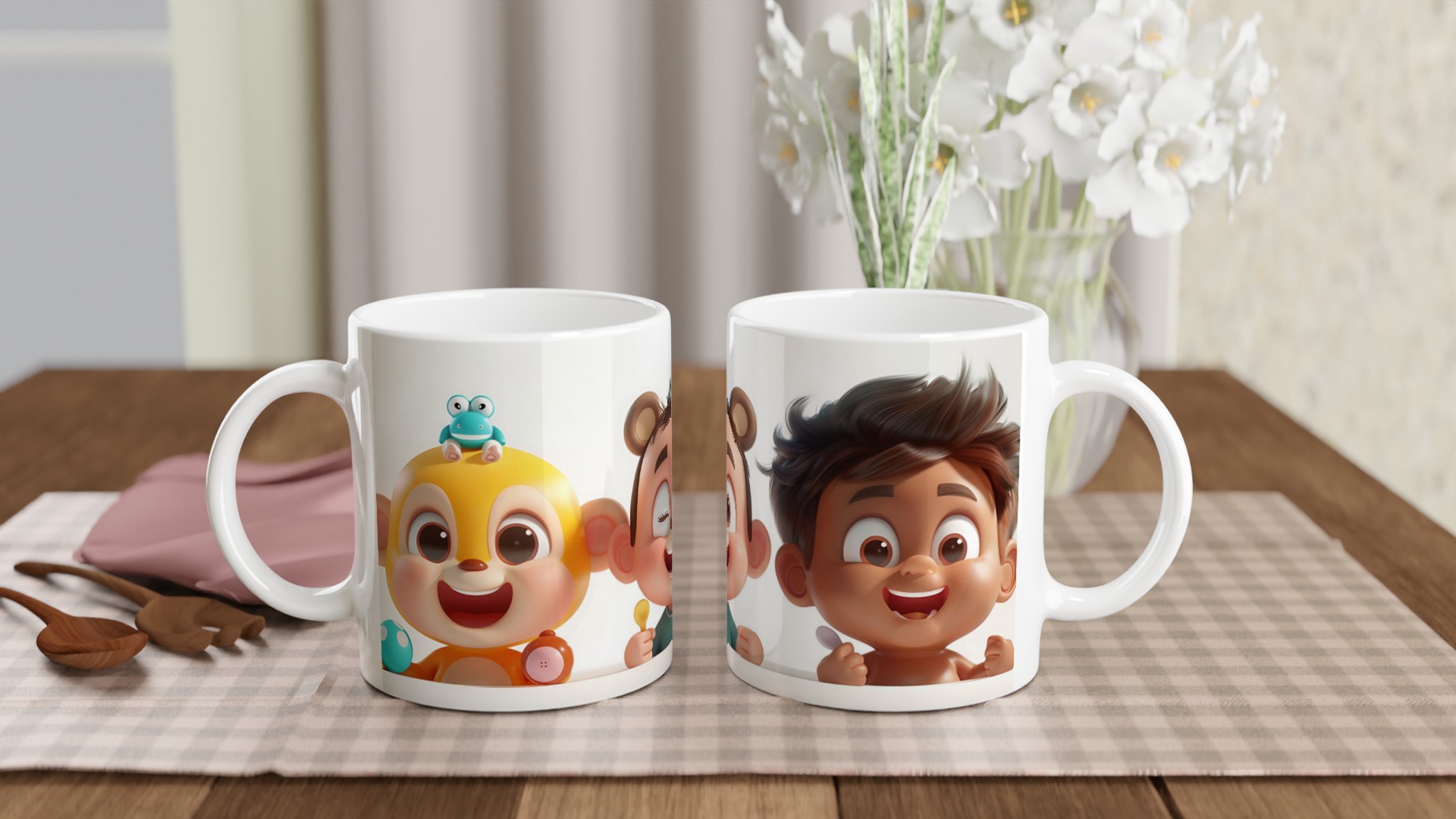 Lekfulla Vänner Barndesigns Mugg – 11oz Keramikmugg i ditt val av 7 glada färger! 10 2b24404f-43b9-4052-9cbe-c3f33e9a6303