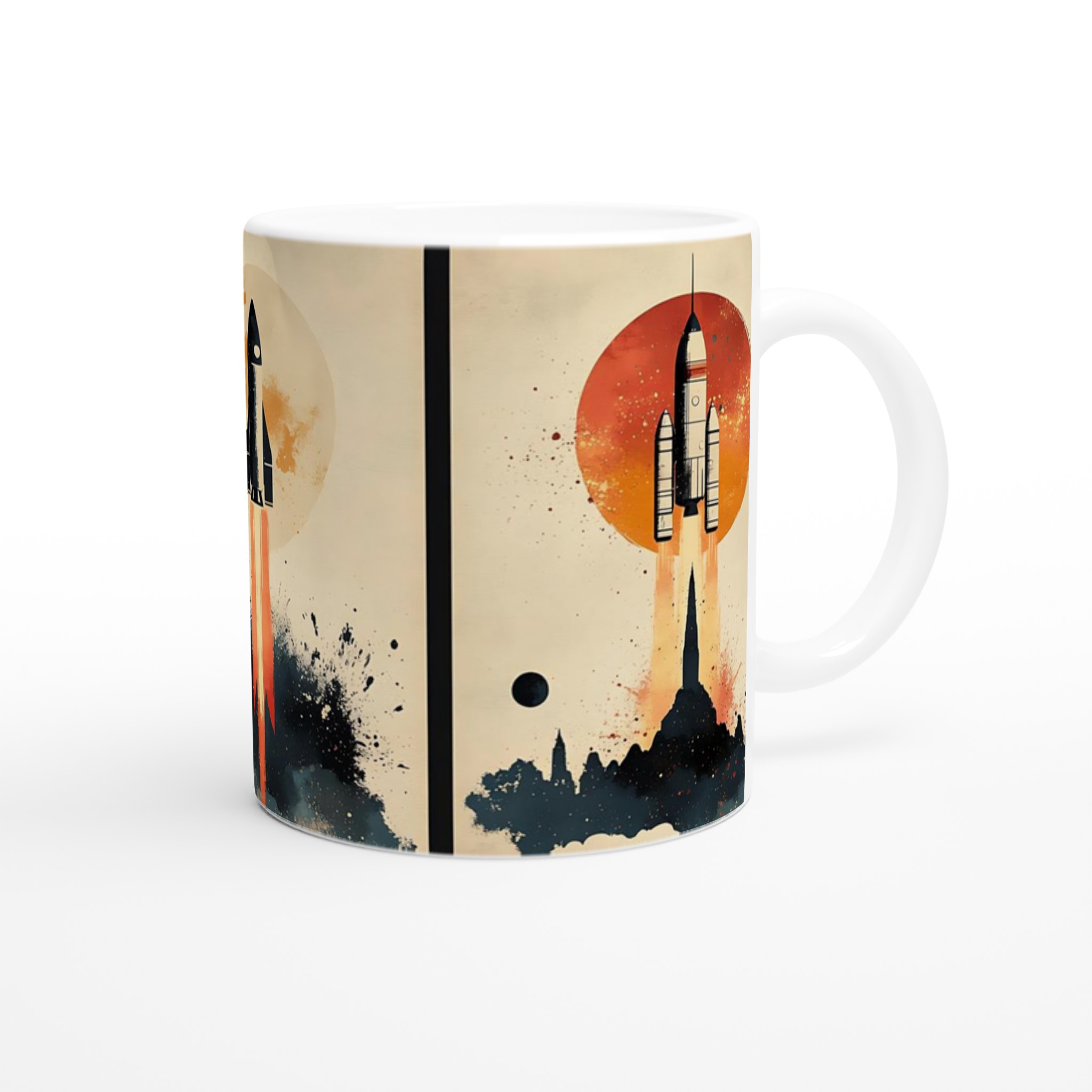 Kosmisk Raket Mugg – Fånga Äventyret med En Akvarell-inspirerad Design i Ditt Val av Färg 9 2b576215-2eb7-478b-8f1d-b5518421cc8f