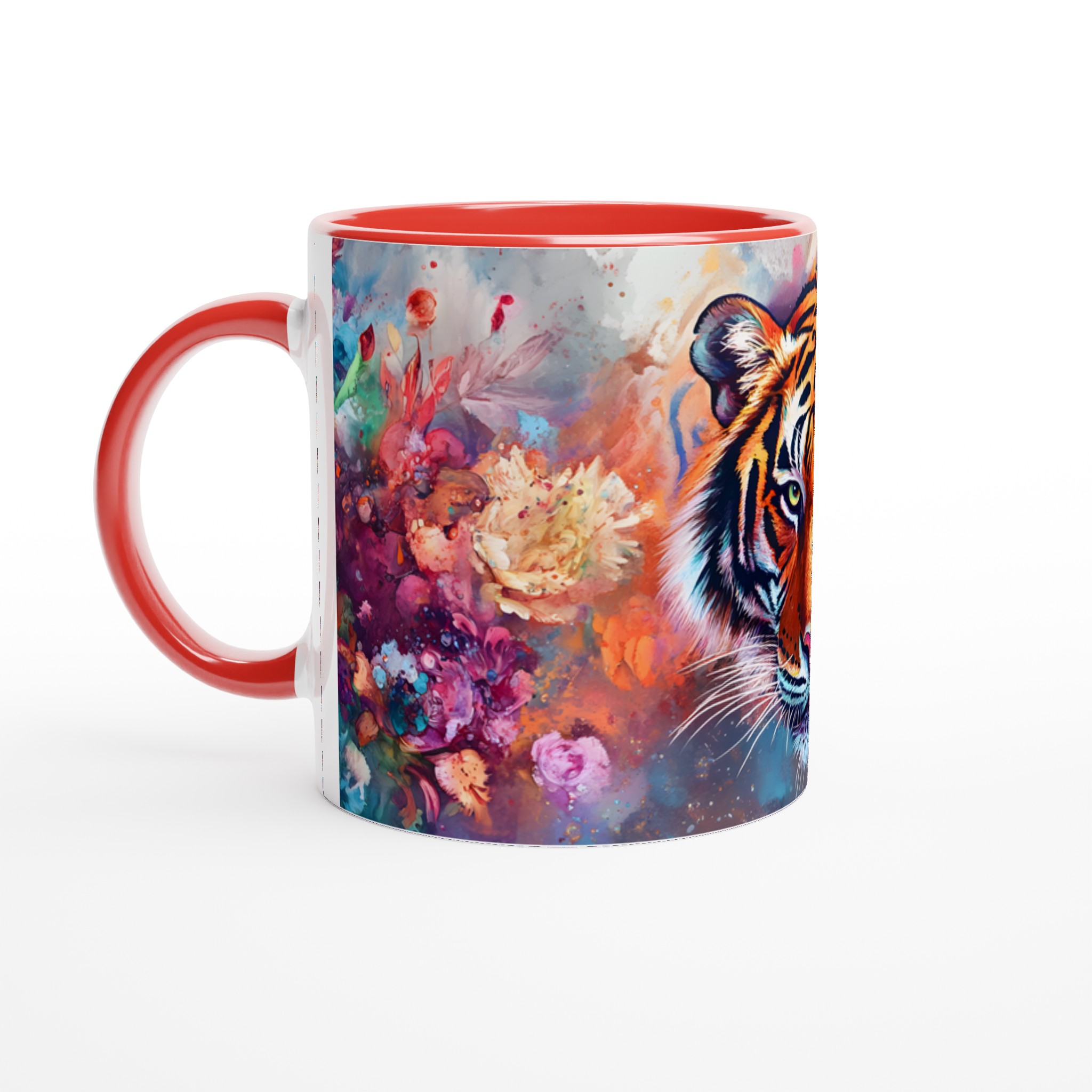 Abstrakt Tigermugg - 11oz Keramisk Kaffekopp med Färgstarkt Vattenfärgstryck, Välj Din Favoritfärg! 5 2c14f0ef-a986-4386-a510-67e5c45cf877
