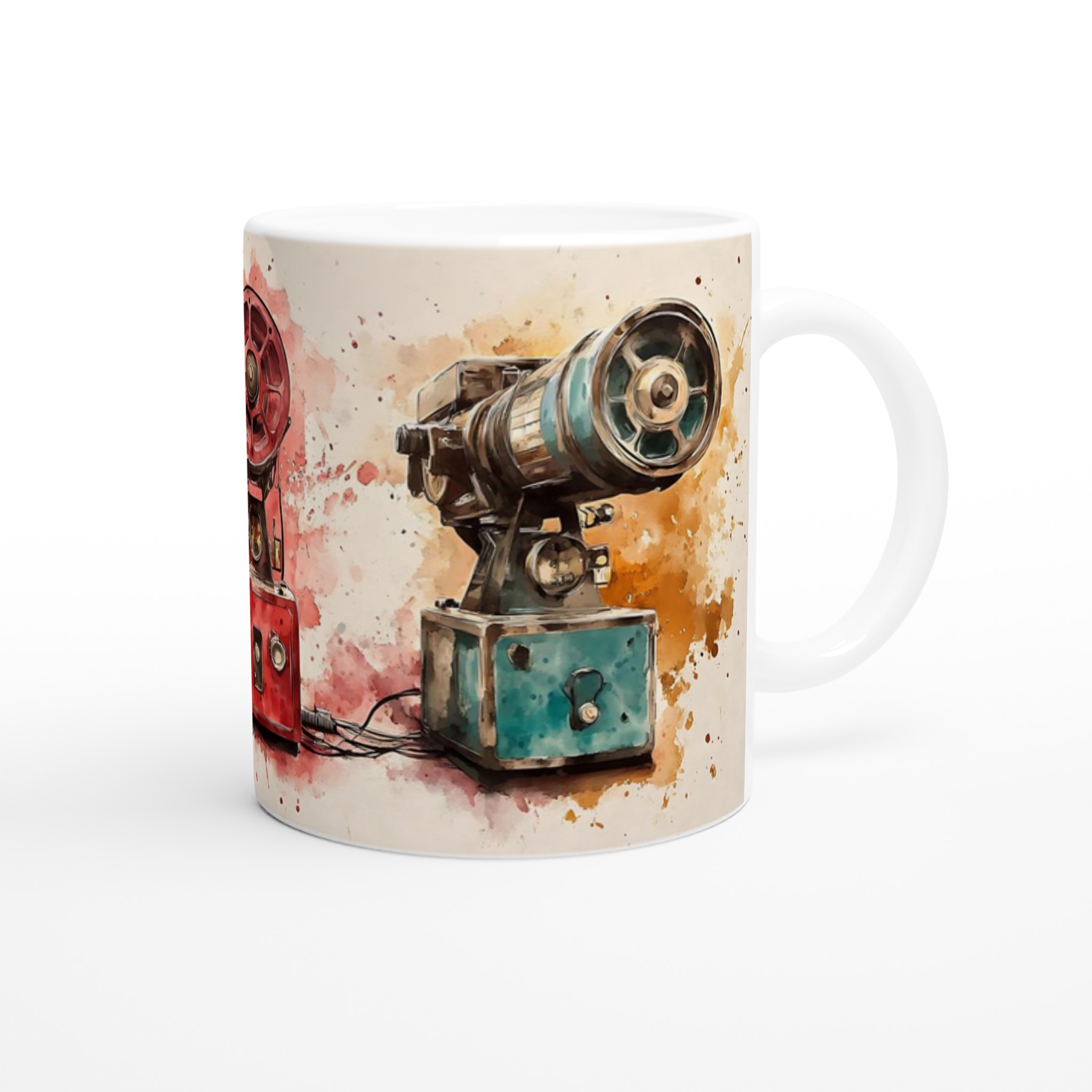 Retro Projektor Art Mugg – Färgstark Vattenfärg Design, Välj Din Favoritfärg 9 2c1afc87-8eea-4965-946e-6af0323ea298