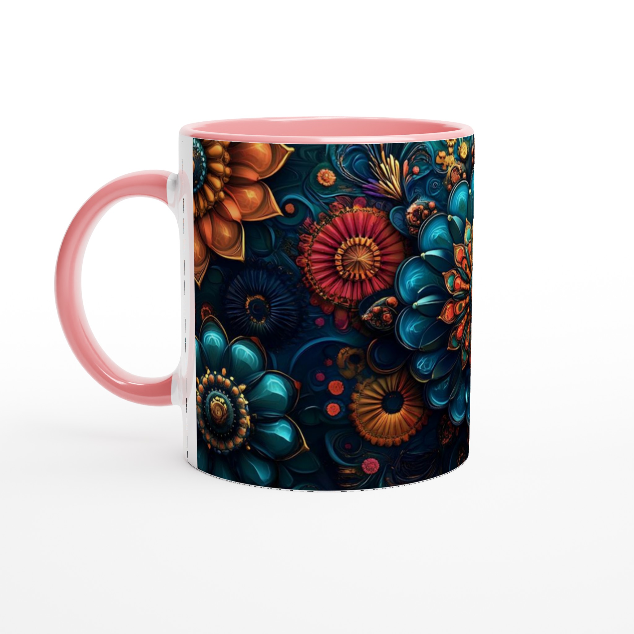 Mångfärgad Floral Mandala 11oz Keramikmugg - Lyxig Blomsterdesign för Kaffe & Te i Flera Färger 7 2c277c93-b6aa-450f-b0a8-f2ac9cf6cce5