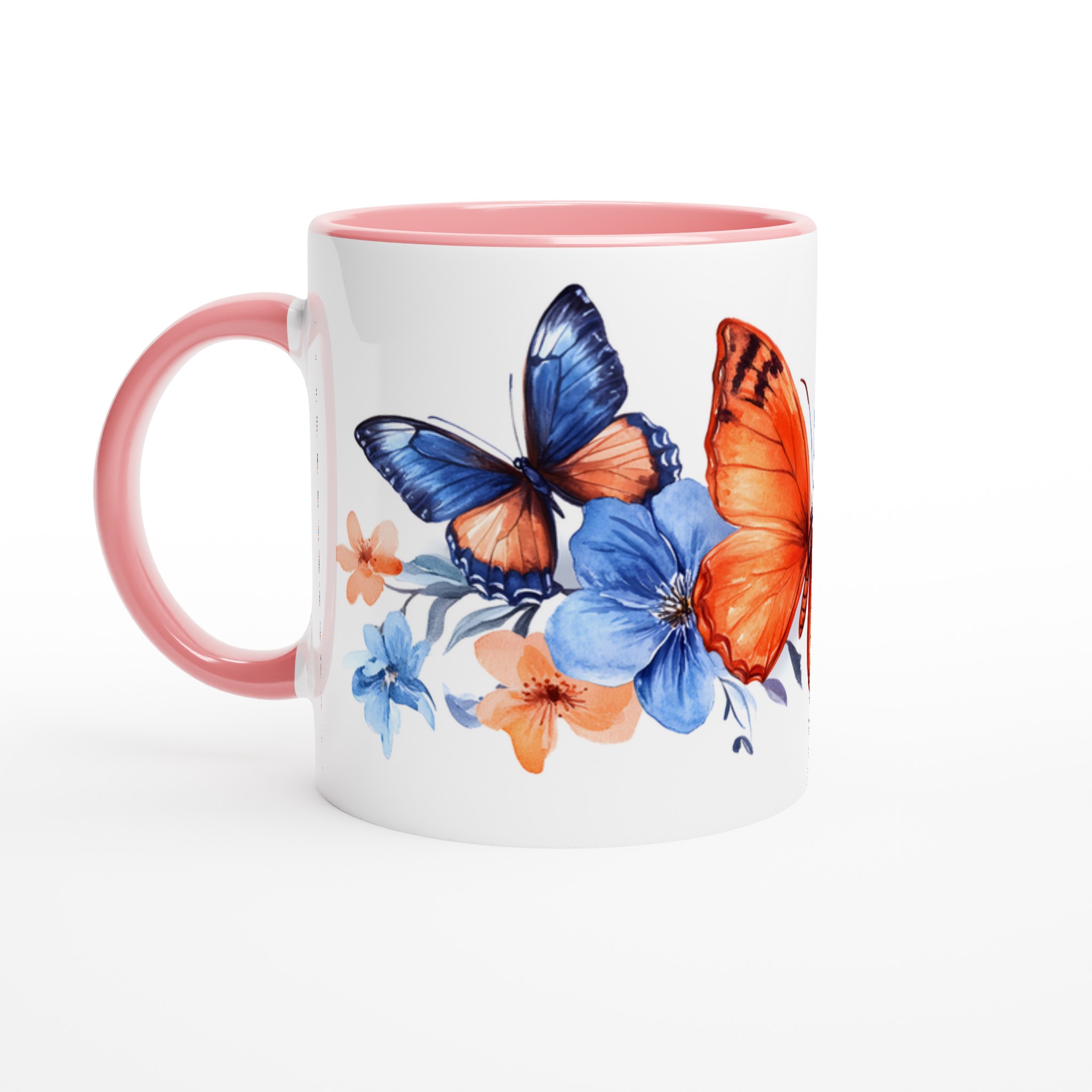 Fjärilsdröm Keramikmugg - Akvarellblommor & Levande Färger i Ditt Val av Mugfärg 6 2c2c0510-92c0-4469-a7ea-a37fa06a6235