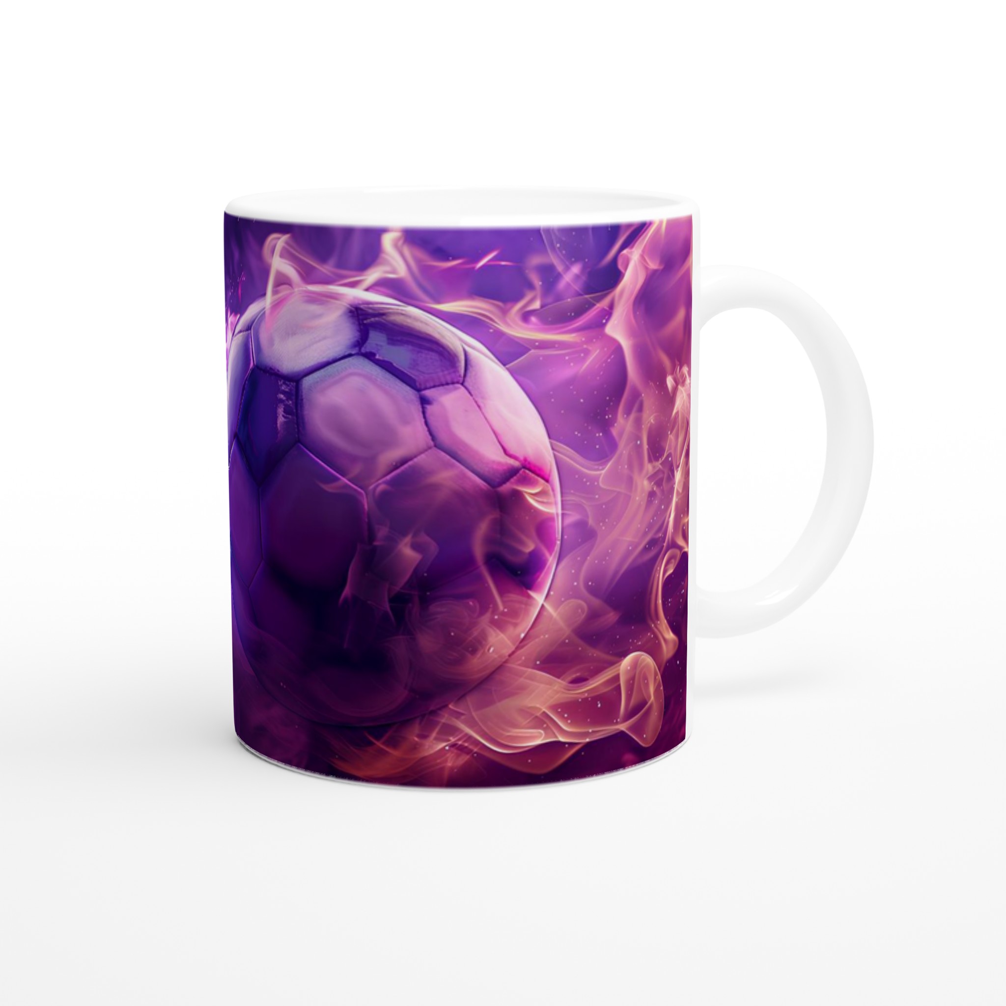 Fotboll på en bädd av lila eld 11oz Keramisk Mugg – Ge din fikastund en magisk touch! 9 2c8c86bd-0f55-4fda-945c-bb8e2fc073f7