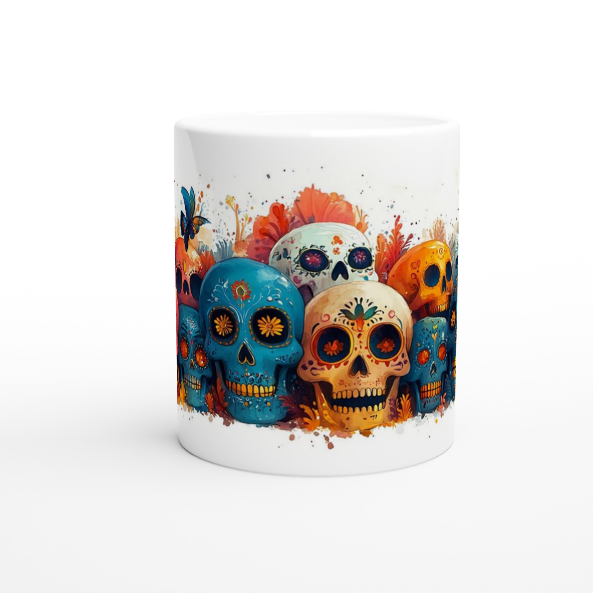 Färgglad Sugar Skull Keramikmugg - Livfull Día de los Muertos Design, 11oz Kaffekopp 8 2d117b61-ae37-4a62-b88d-2c4edc66a714