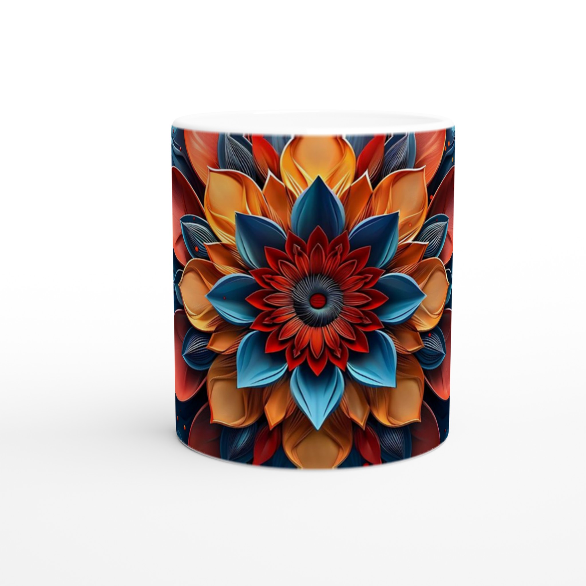 Abstrakt Mandala Blomstermugg – 11oz Premium Keramikmugg i Klara Färger 8 2d3ef4bc-f884-4746-af50-ac098a855e76