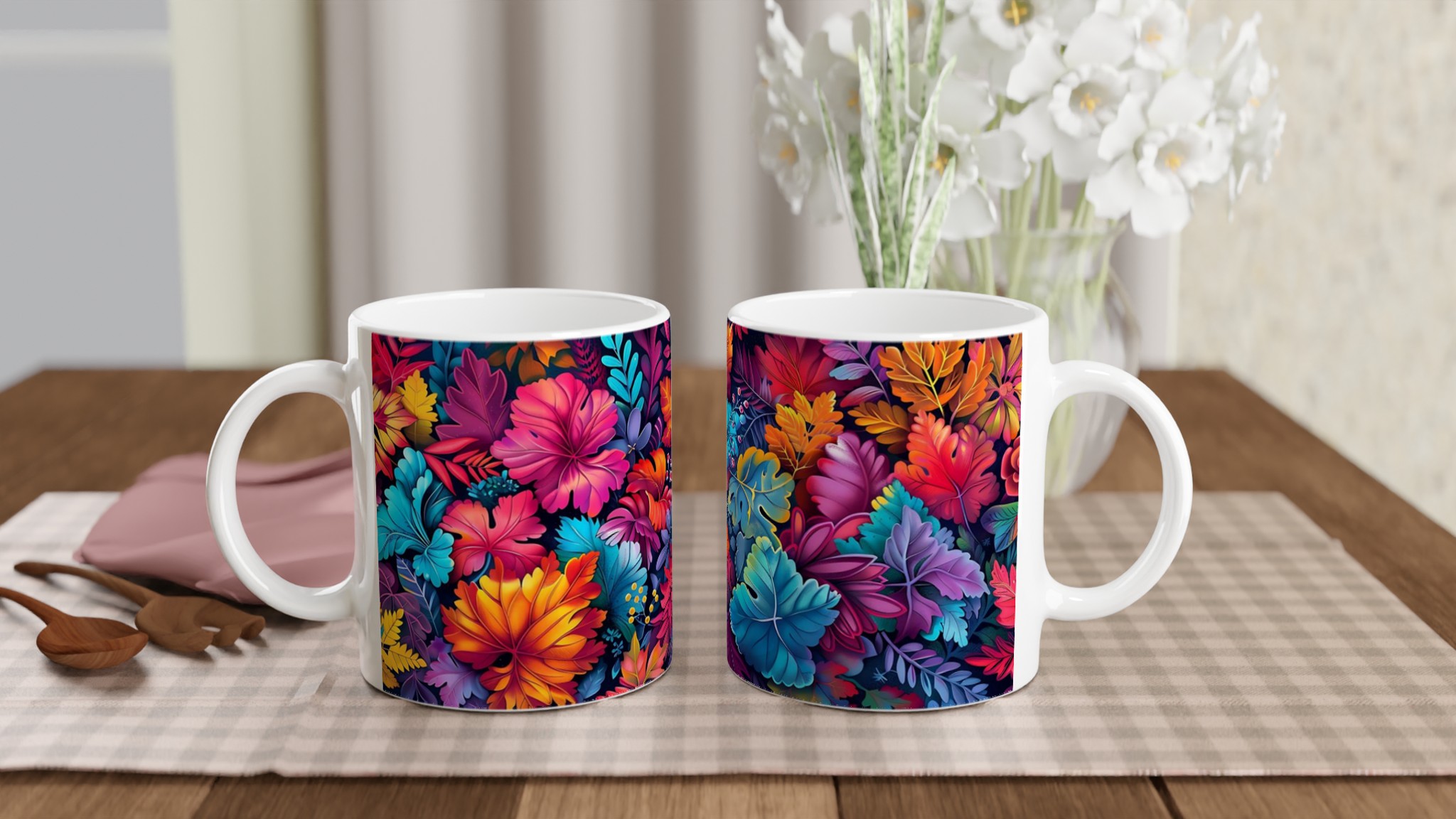 Färgsprakande Tropisk Löv Mugg – 11oz Keramikmugg i ditt val av 7 livfulla färger 10 2d51a0f2-4a89-4315-ad81-65fbec536f72