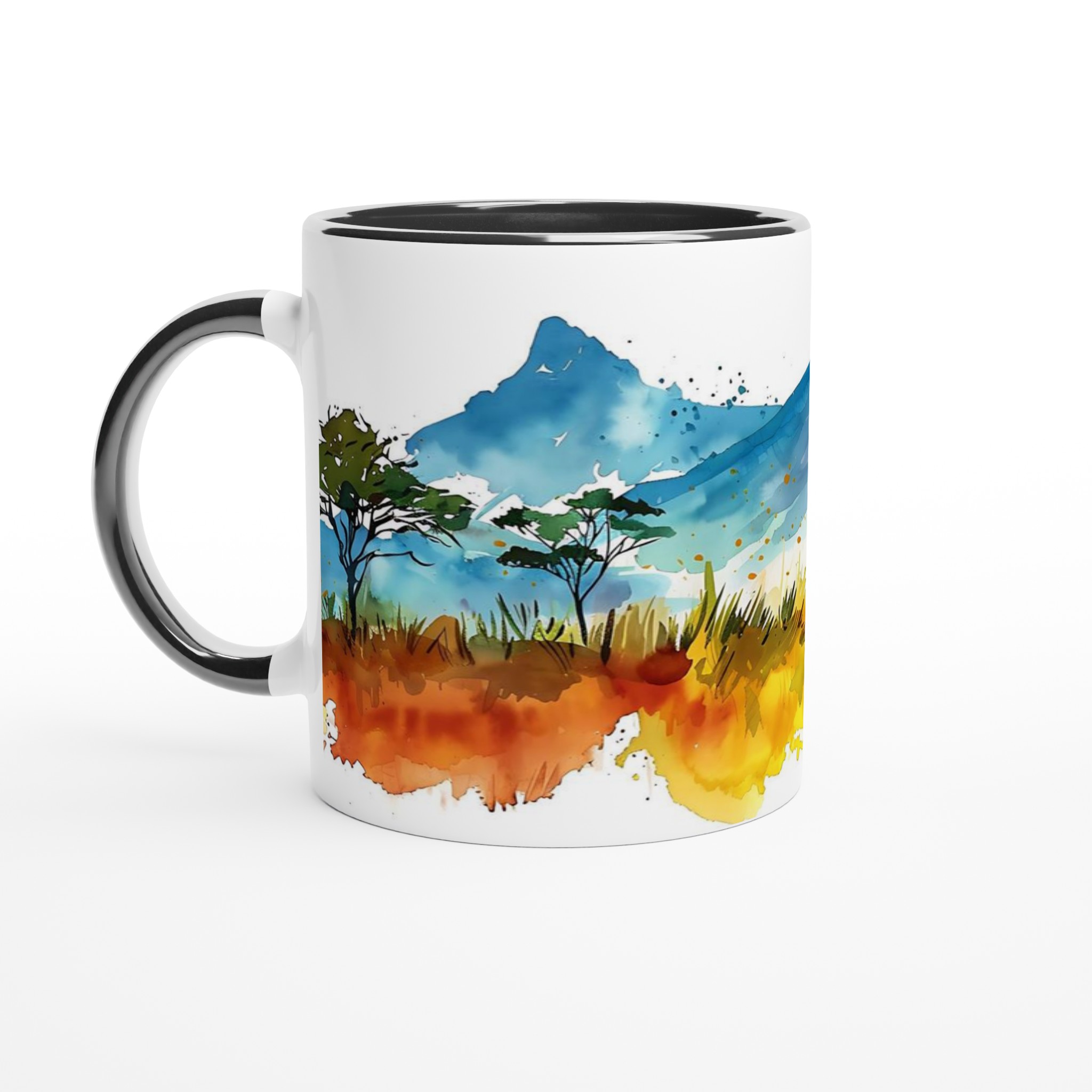 Akvarellberg & Savannmugg - Livfull Keramisk Kaffekopp i ditt färgval 4 2d84641e-da1a-4a81-aa1e-e3fb45ad77be