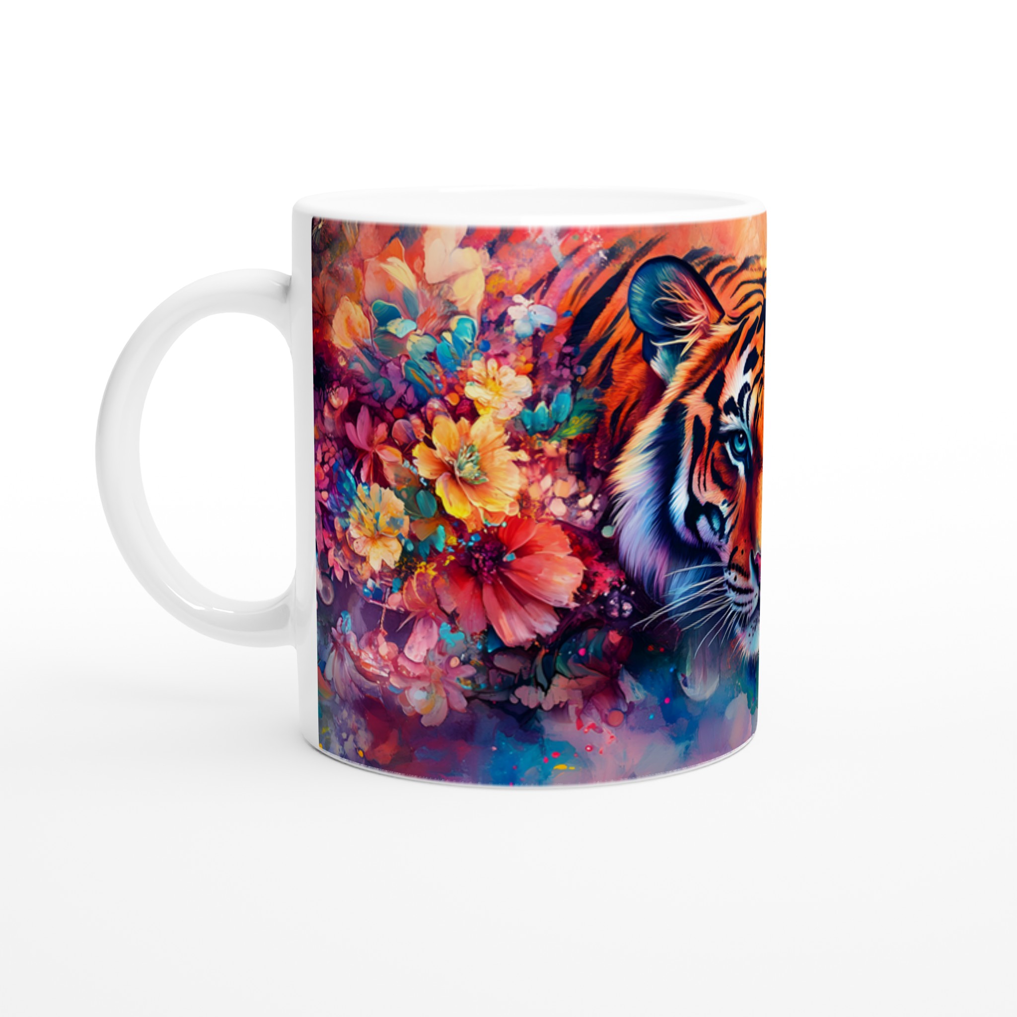 Konstnärlig Tiger Mugg – Vibrant Akvarell Design, 11oz Keramik 1 2d9b2951-e828-4576-a4f6-10c7d6beda15