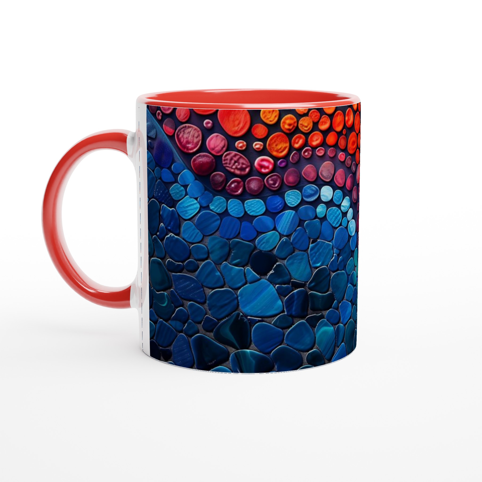 Abstrakt Färgglad Stenkust Mugg - Keramisk 11oz Kaffemugg i ditt val av 7 Livfulla Färger 5 2da7f1f8-86e5-449c-ace0-5d610f585885