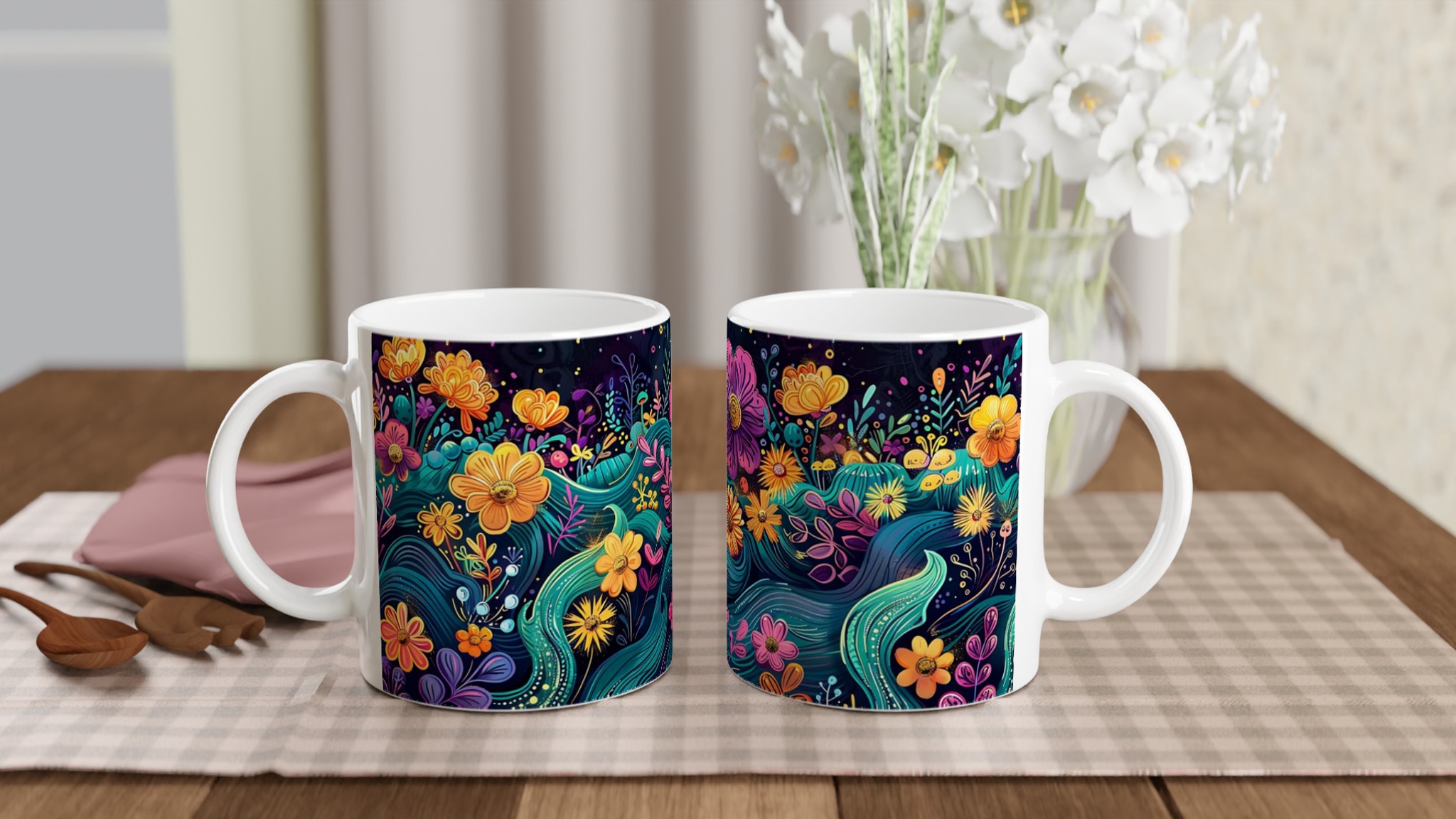 Färgsprakande Blomstermugg – En Konstnärlig Kaffekopp för Dig som Älskar Glädje och Färg 10 2db2ede9-0c92-4447-8df3-67c905980dd5